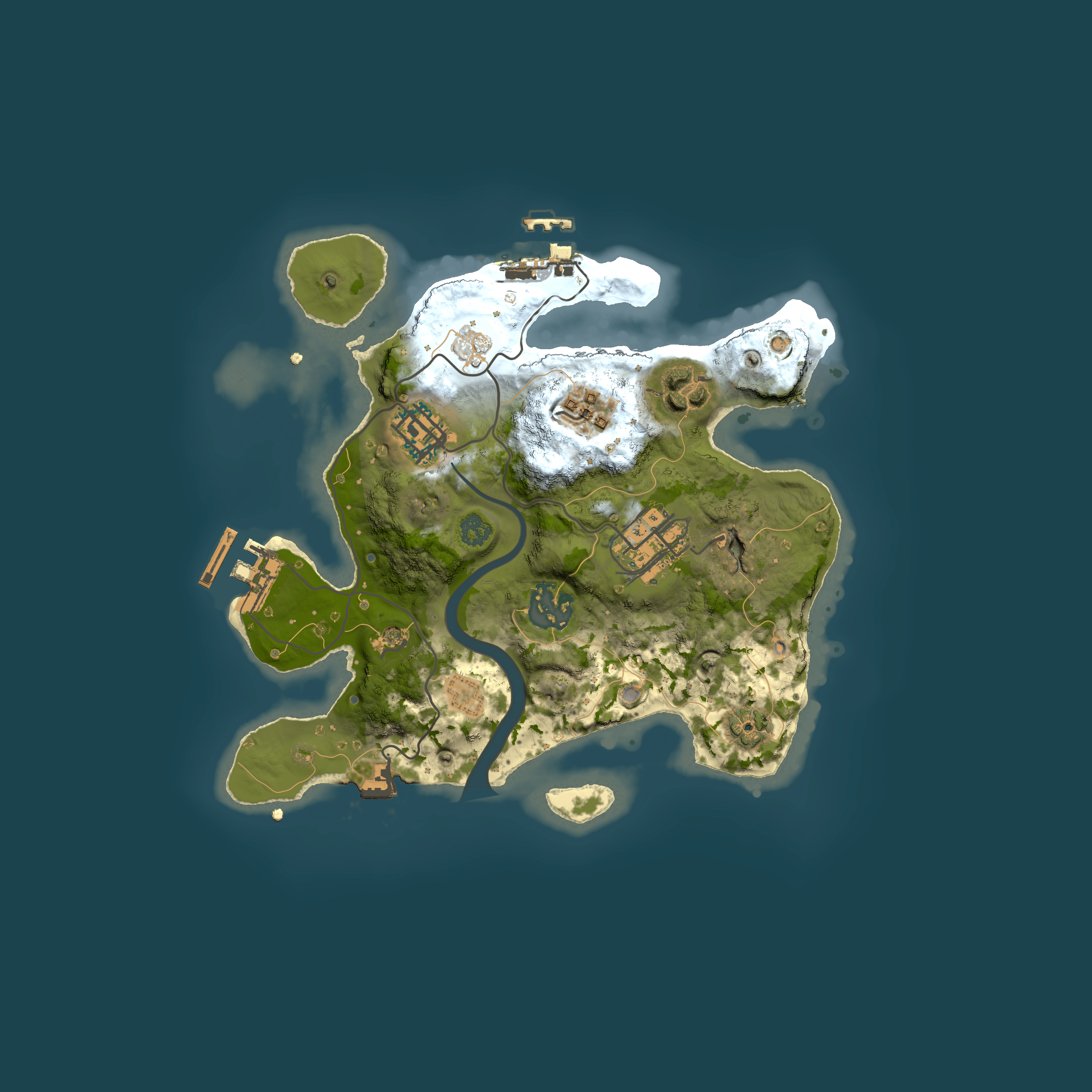 Full top-down render of Rust map seed 264171697, 2500x2500m