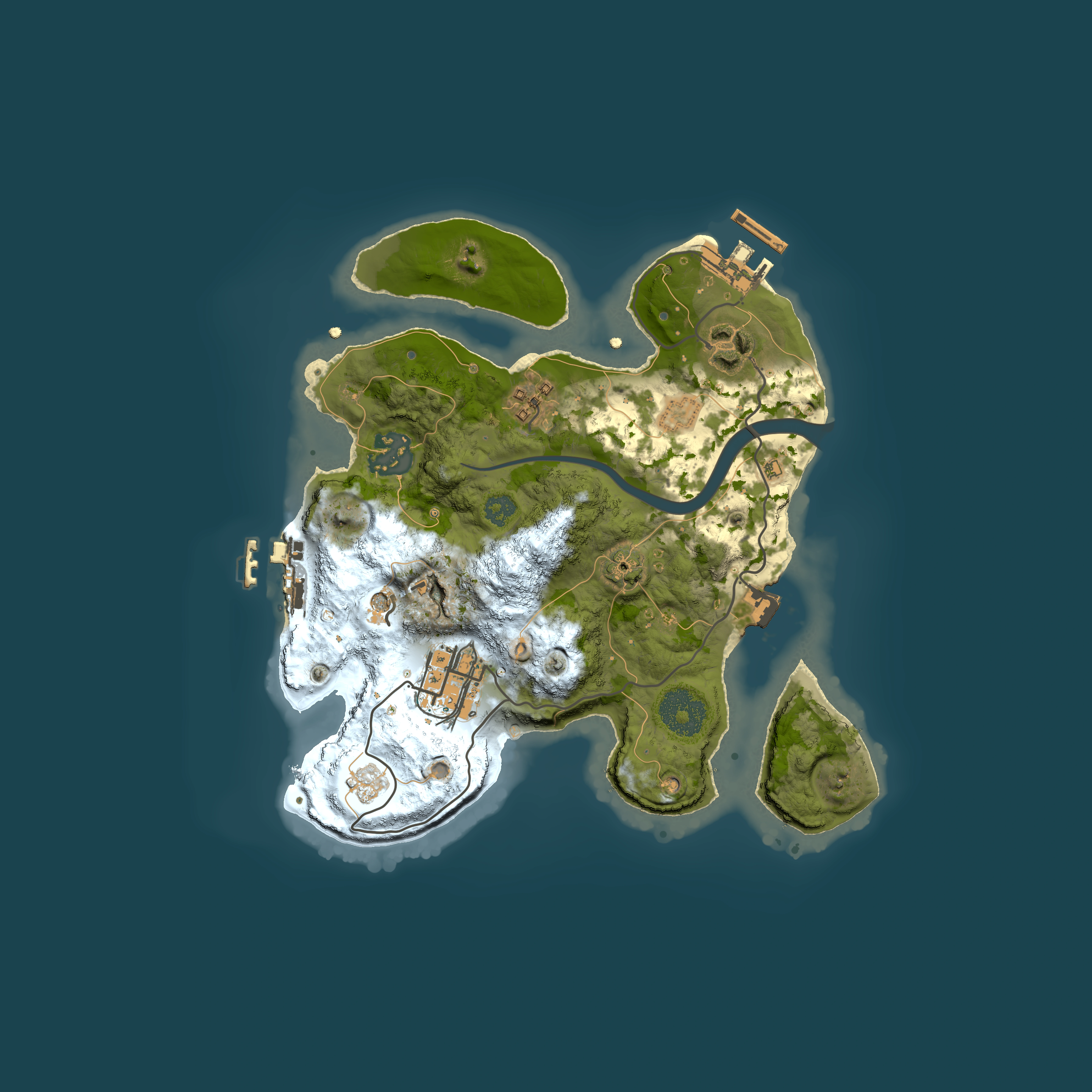 Full top-down render of Rust map seed 1832986203, 2500x2500m