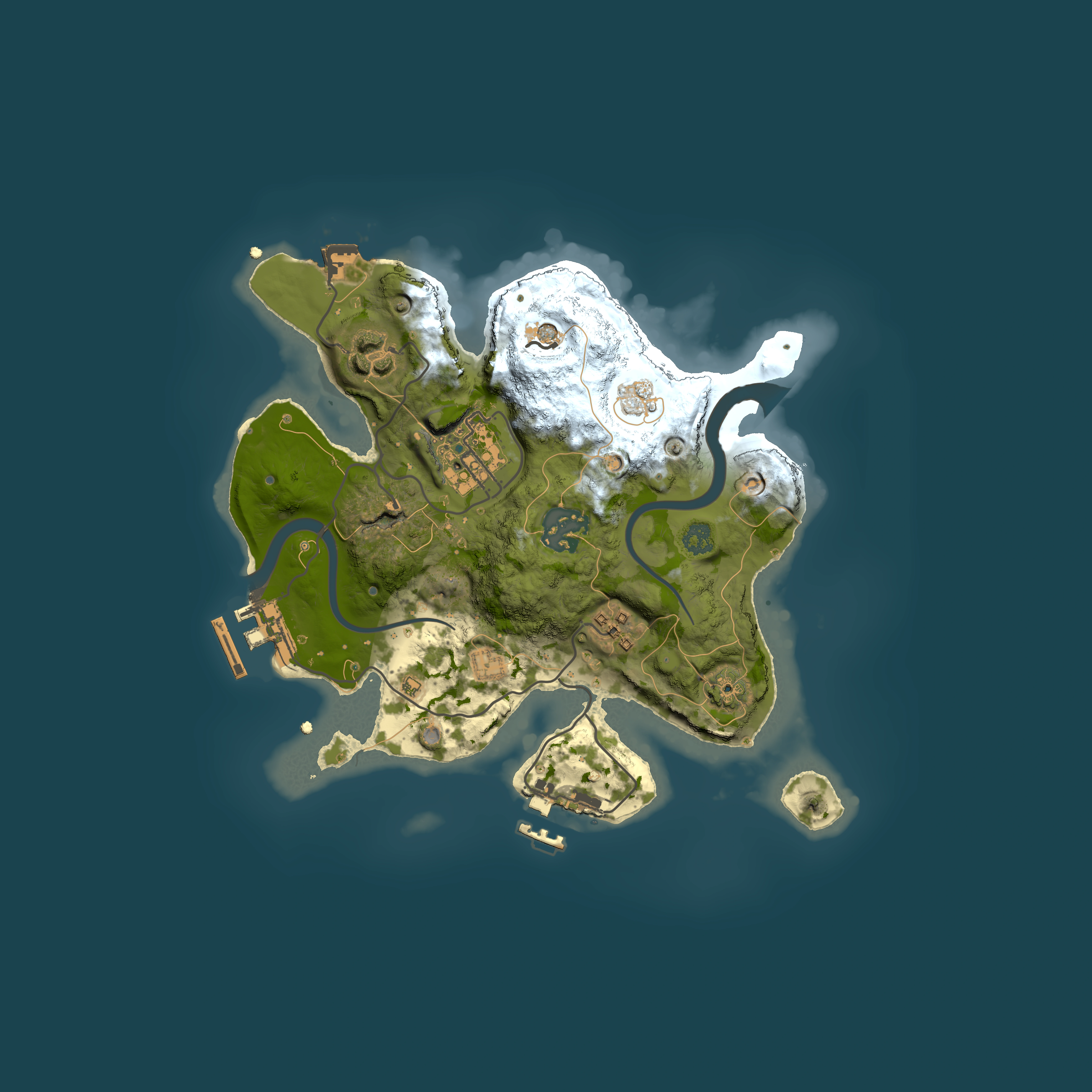 Full top-down render of Rust map seed 929453907, 2500x2500m