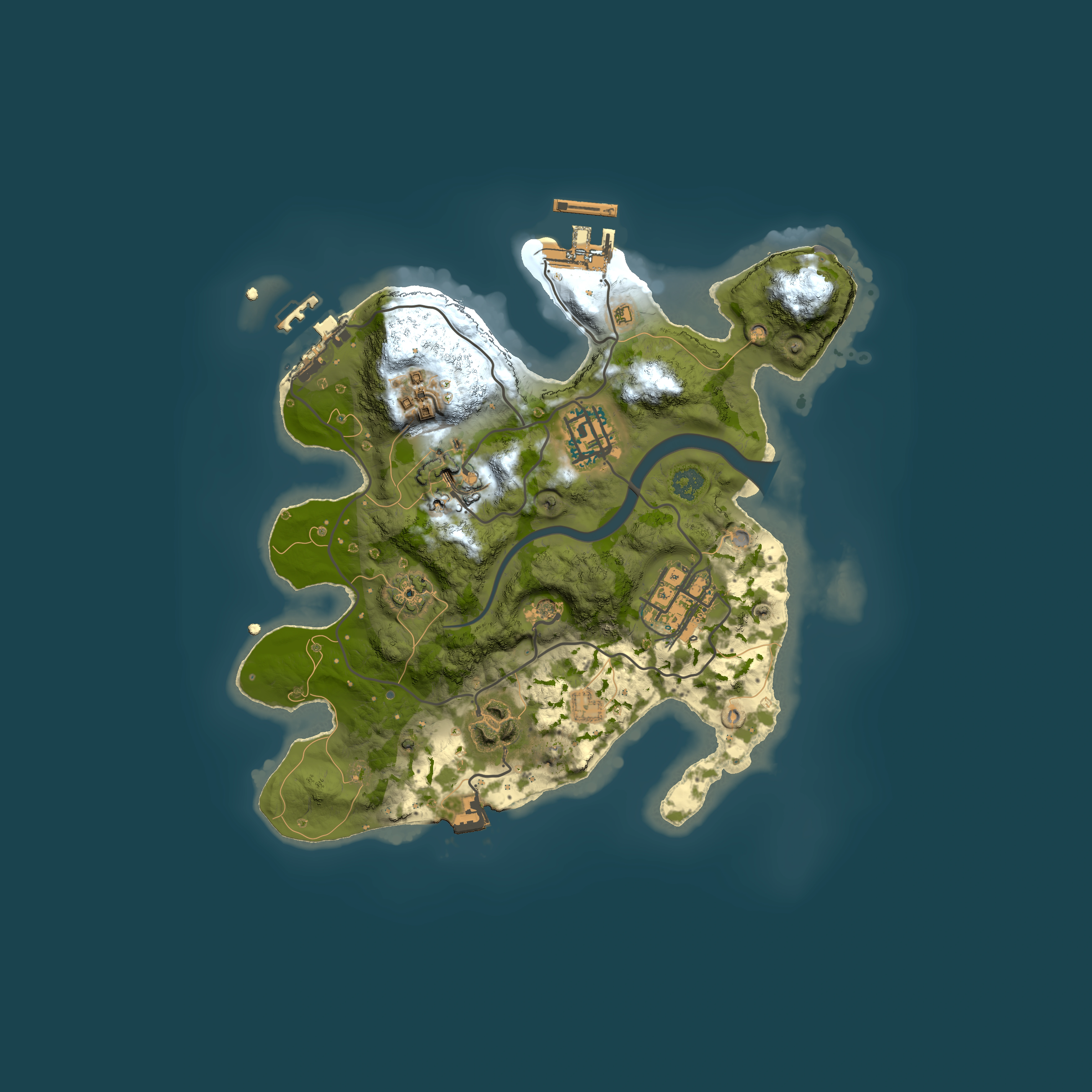 Full top-down render of Rust map seed 1940153648, 2500x2500m