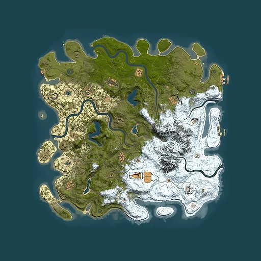 Rust map seed 420506685, 5000x5000m top-down preview