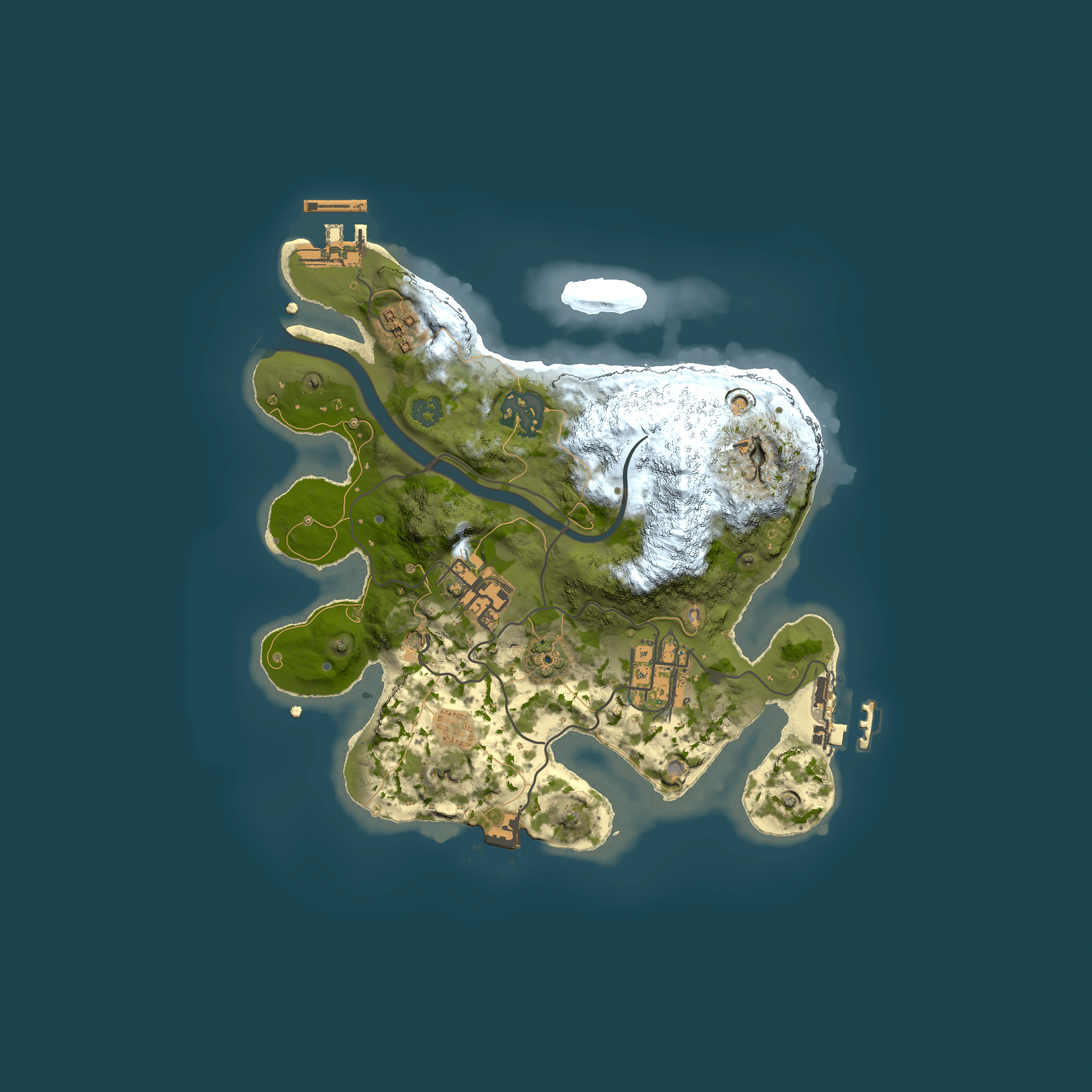 Full top-down render of Rust map seed 861705581, 2500x2500m