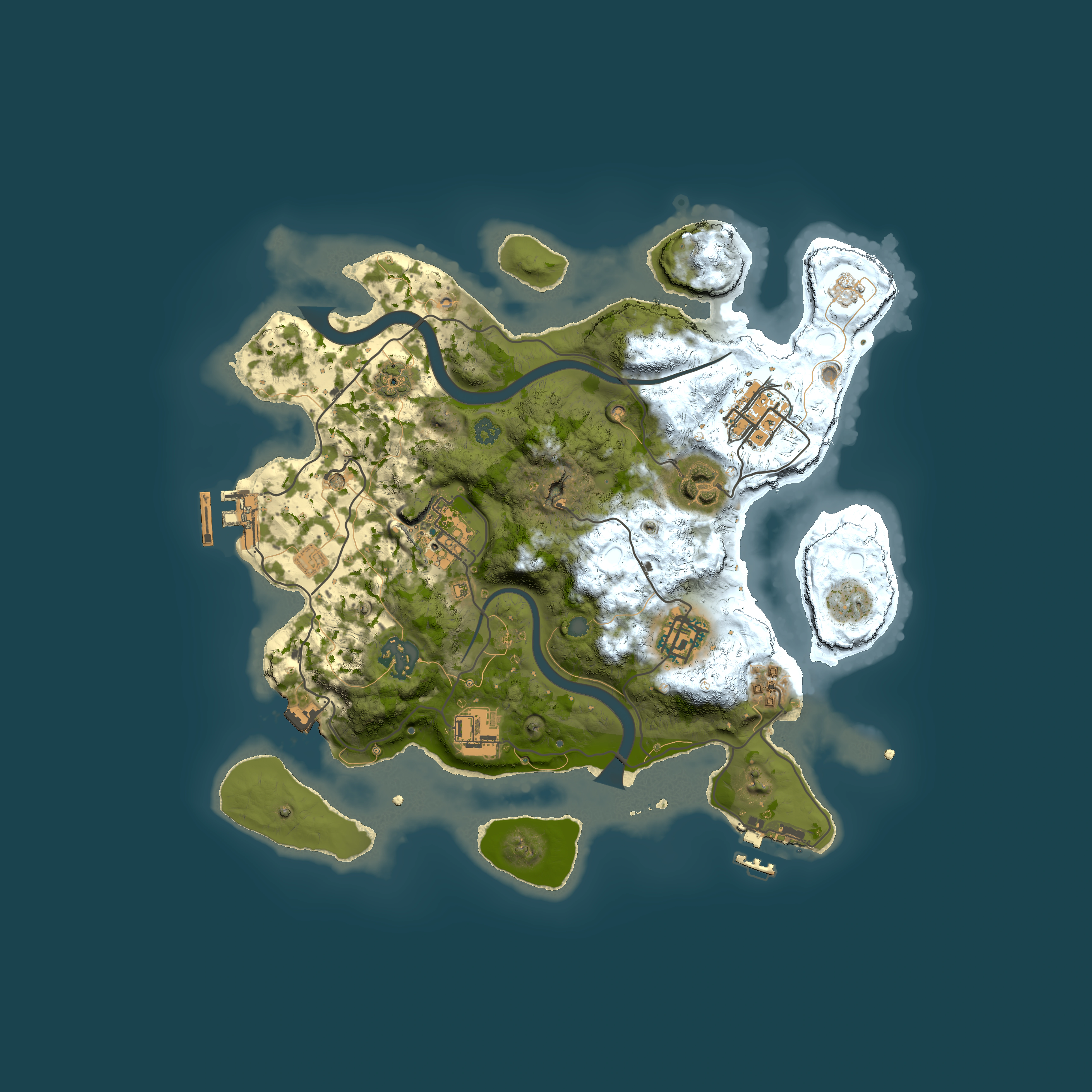 Full top-down render of Rust map seed 1130924181, 3000x3000m