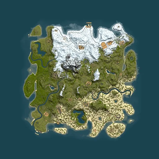 Rust map seed 613165812, 5000x5000m top-down preview