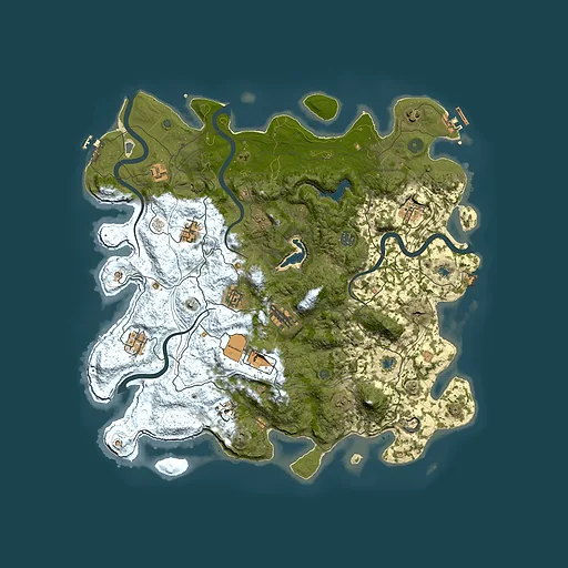 Rust map seed 1987400157, 4500x4500m top-down preview