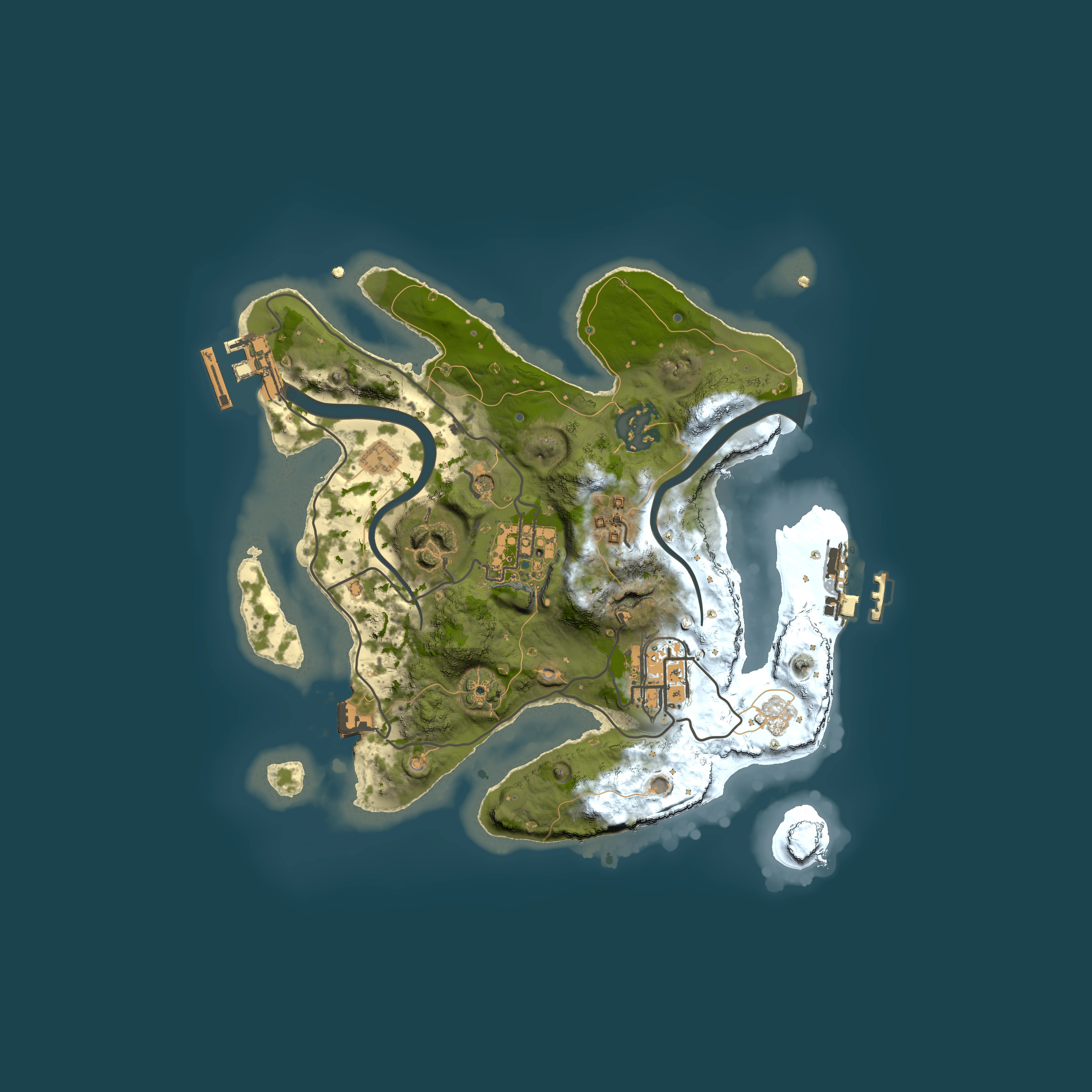 Full top-down render of Rust map seed 1635707582, 2500x2500m