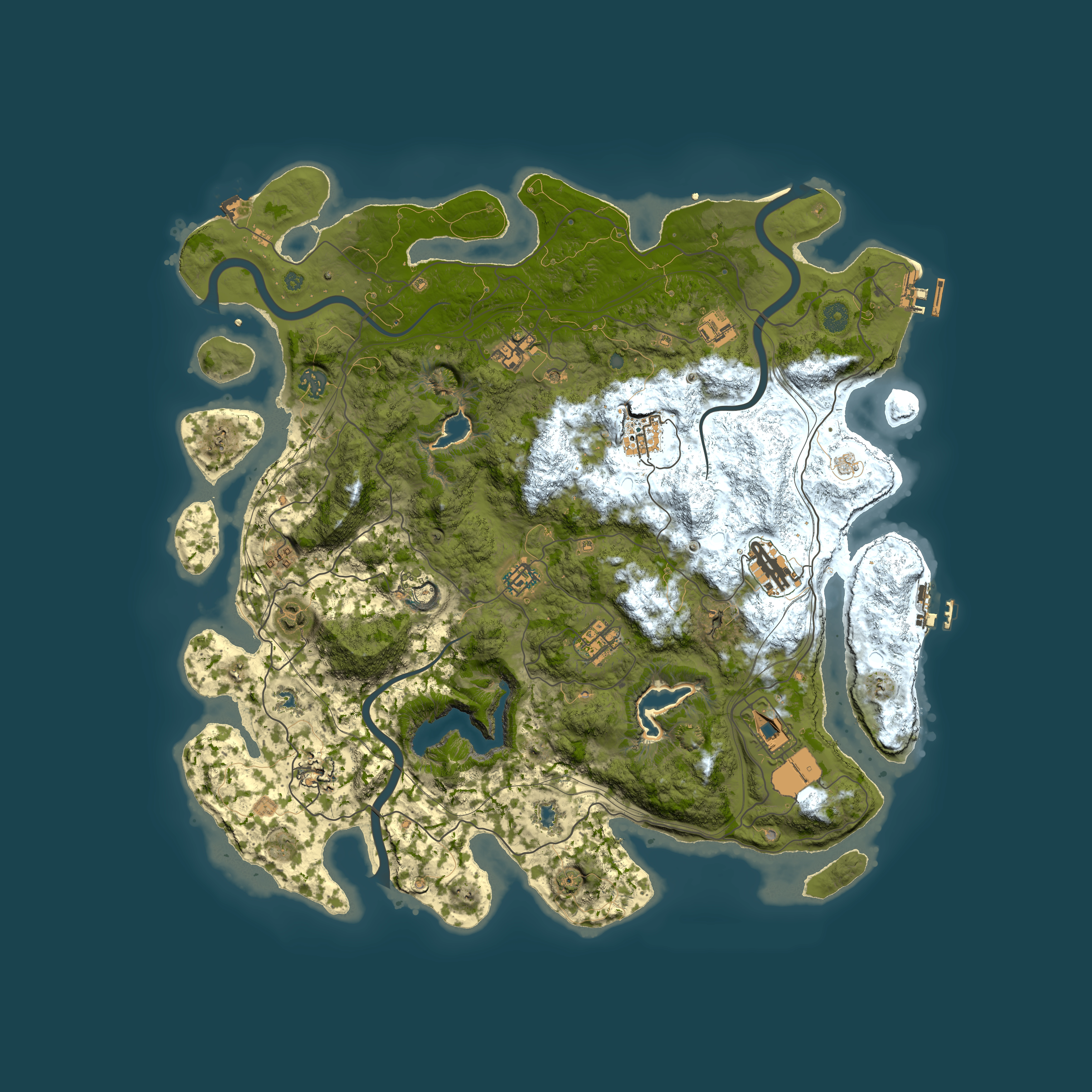 Full top-down render of Rust map seed 2001250408, 4500x4500m