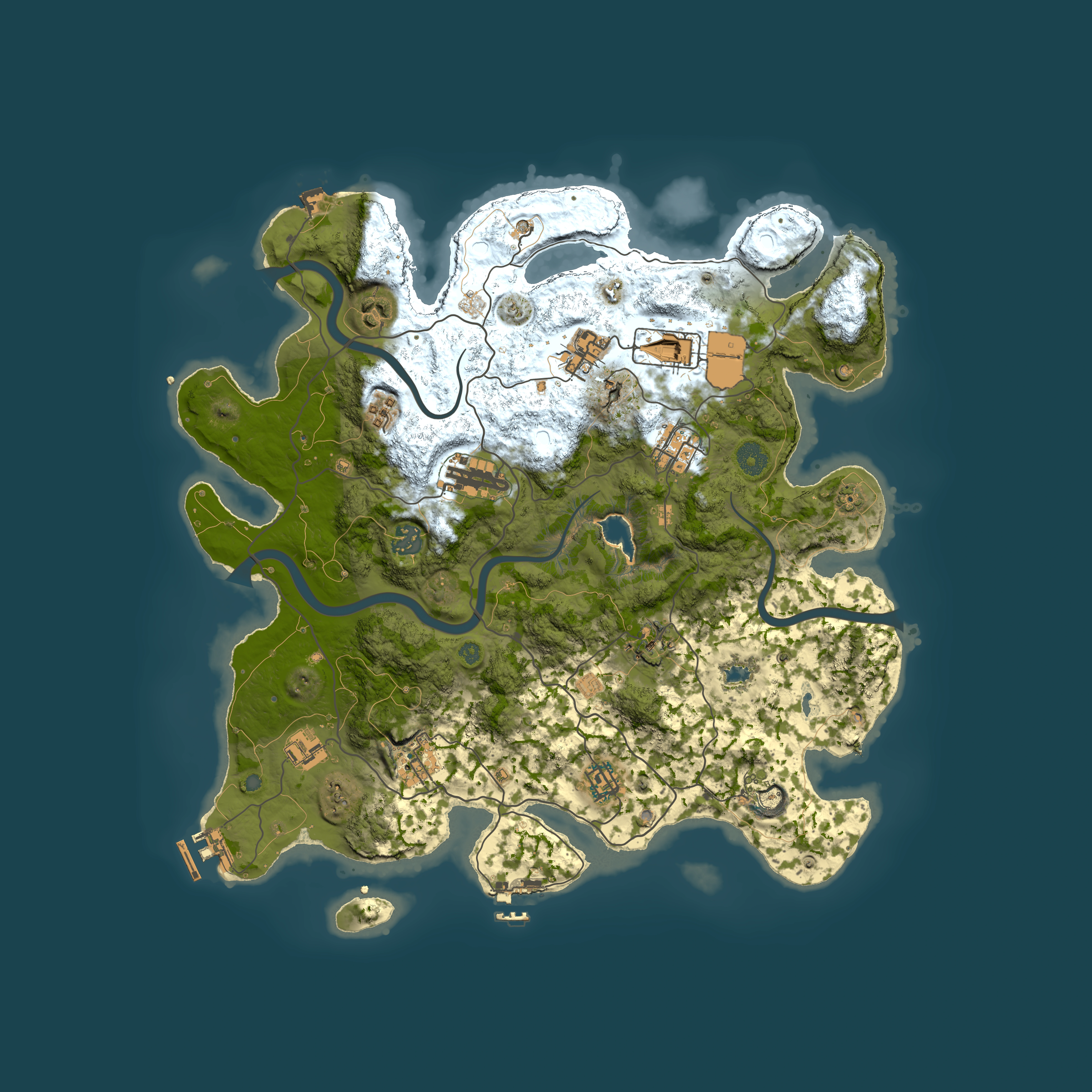 Full top-down render of Rust map seed 12976112, 4000x4000m