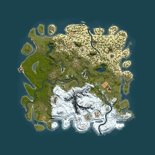 Rust map seed 1400163764, 5000x5000m top-down preview