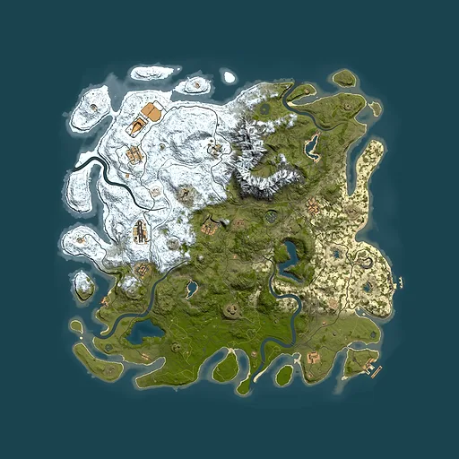Rust map seed 276746736, 5000x5000m top-down preview