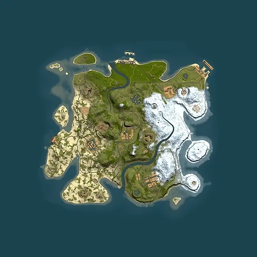 Rust map seed 1640233242, 3000x3000m top-down preview