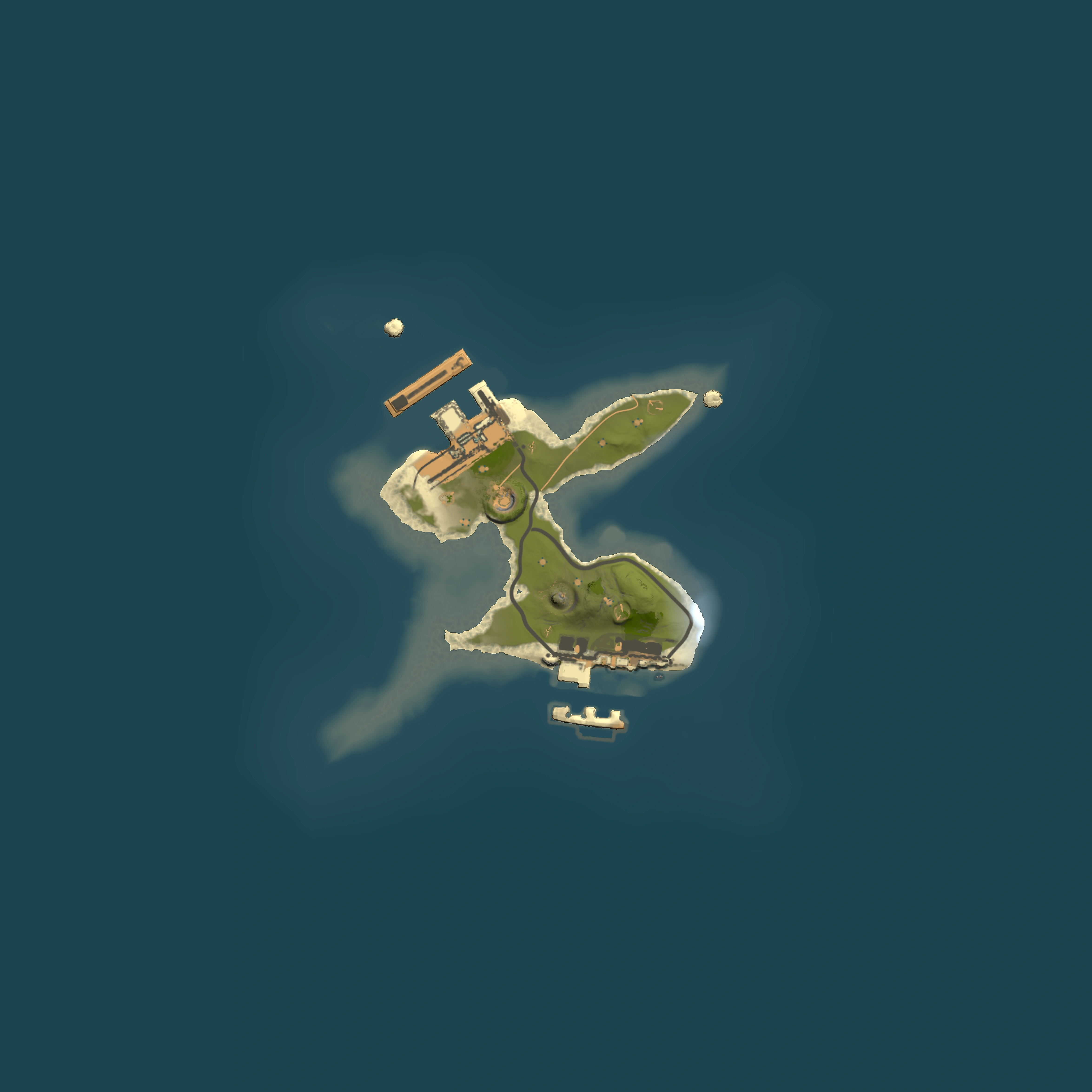 Full top-down render of Rust map seed 1842390666, 1500x1500m