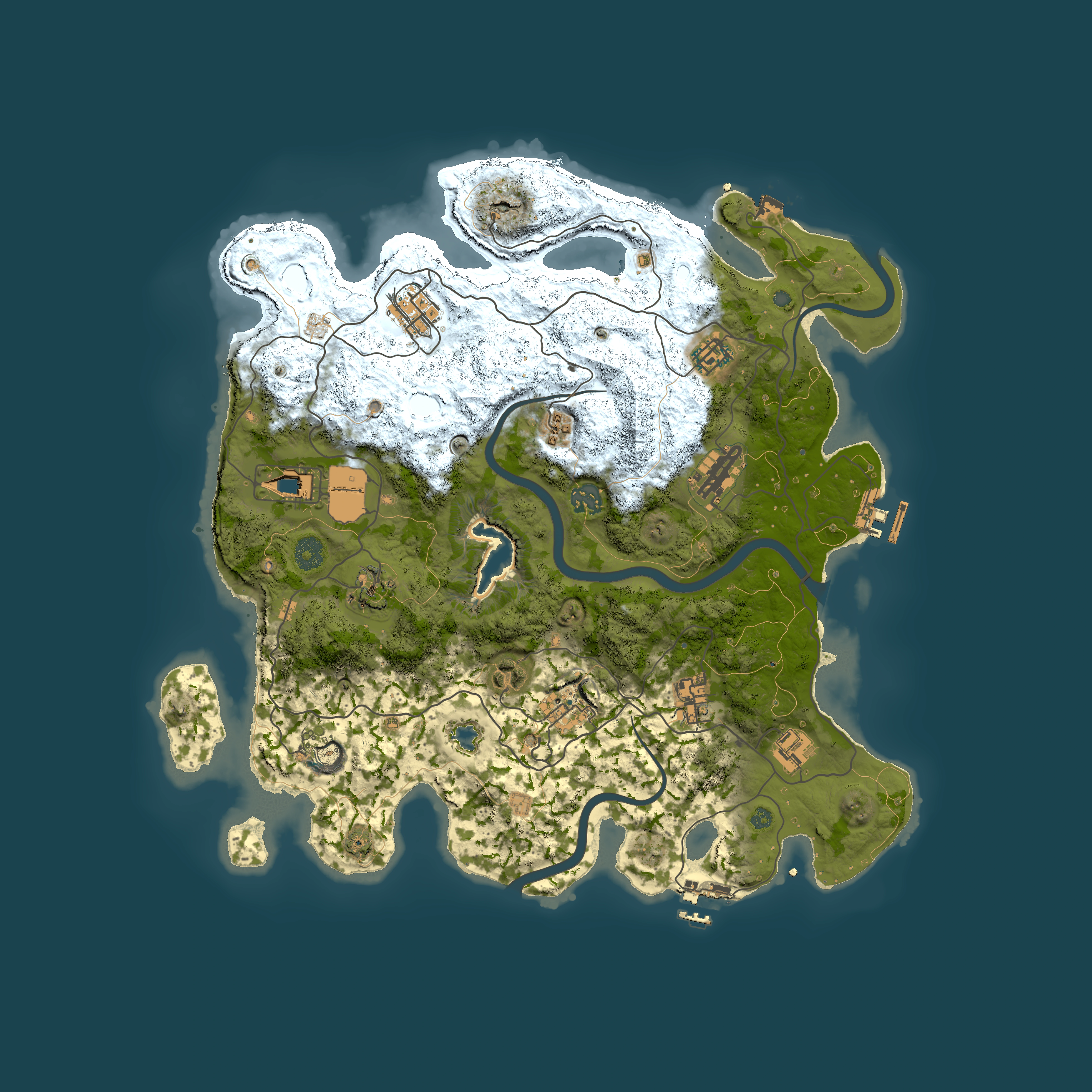 Full top-down render of Rust map seed 606858259, 4000x4000m