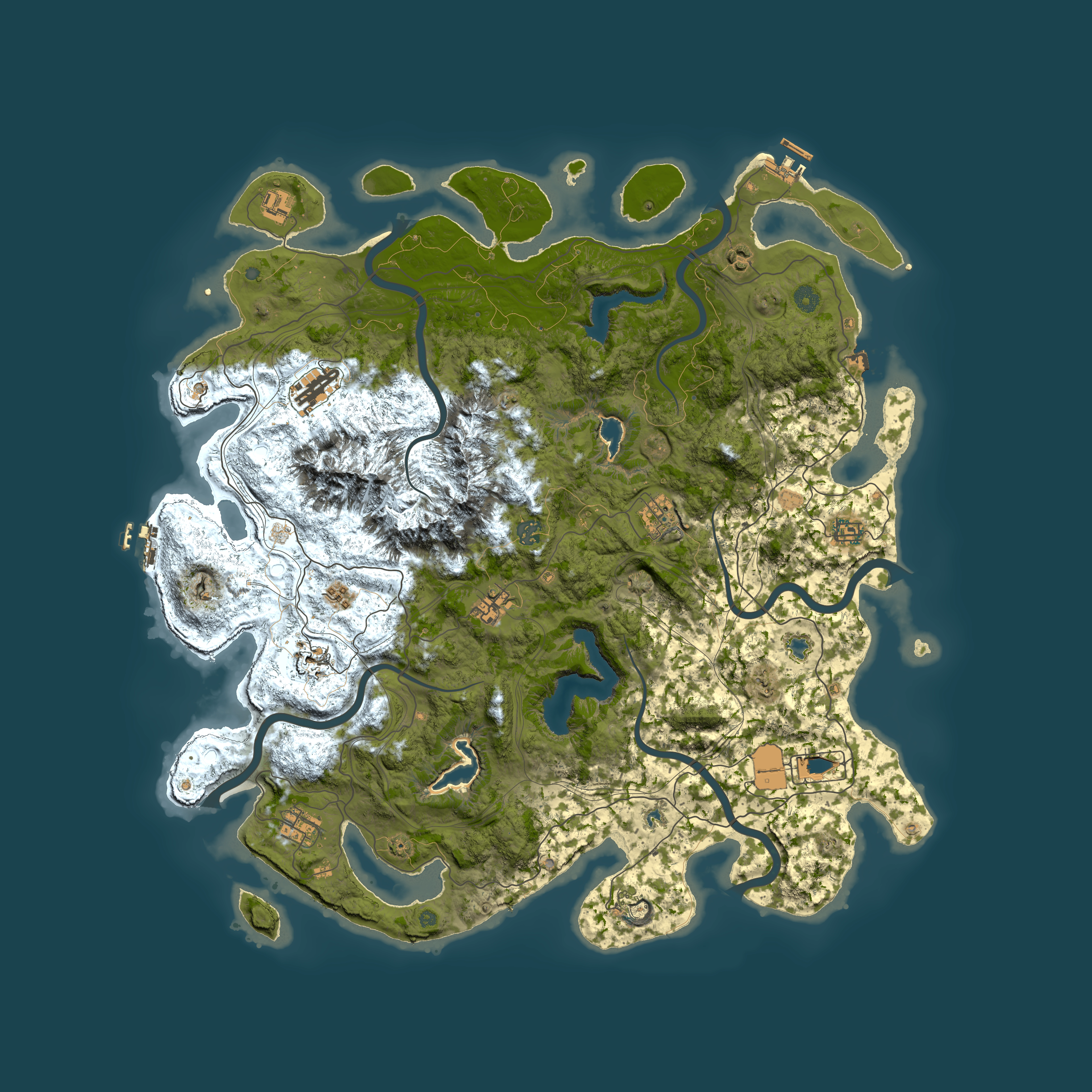 Full top-down render of Rust map seed 1809535544, 5000x5000m