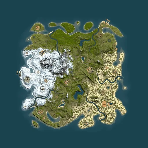 Rust map seed 1809535544, 5000x5000m top-down preview