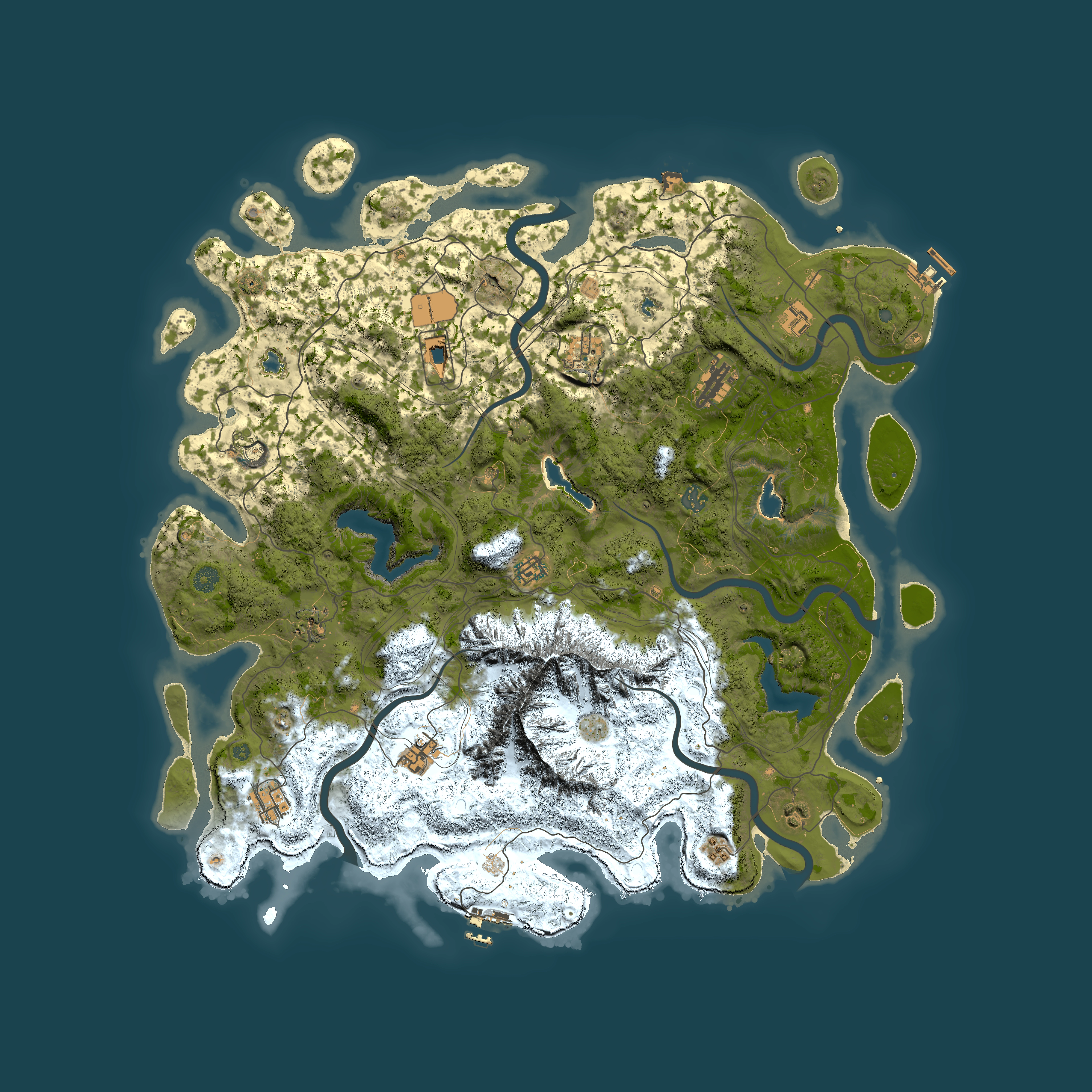 Full top-down render of Rust map seed 1362605435, 5000x5000m