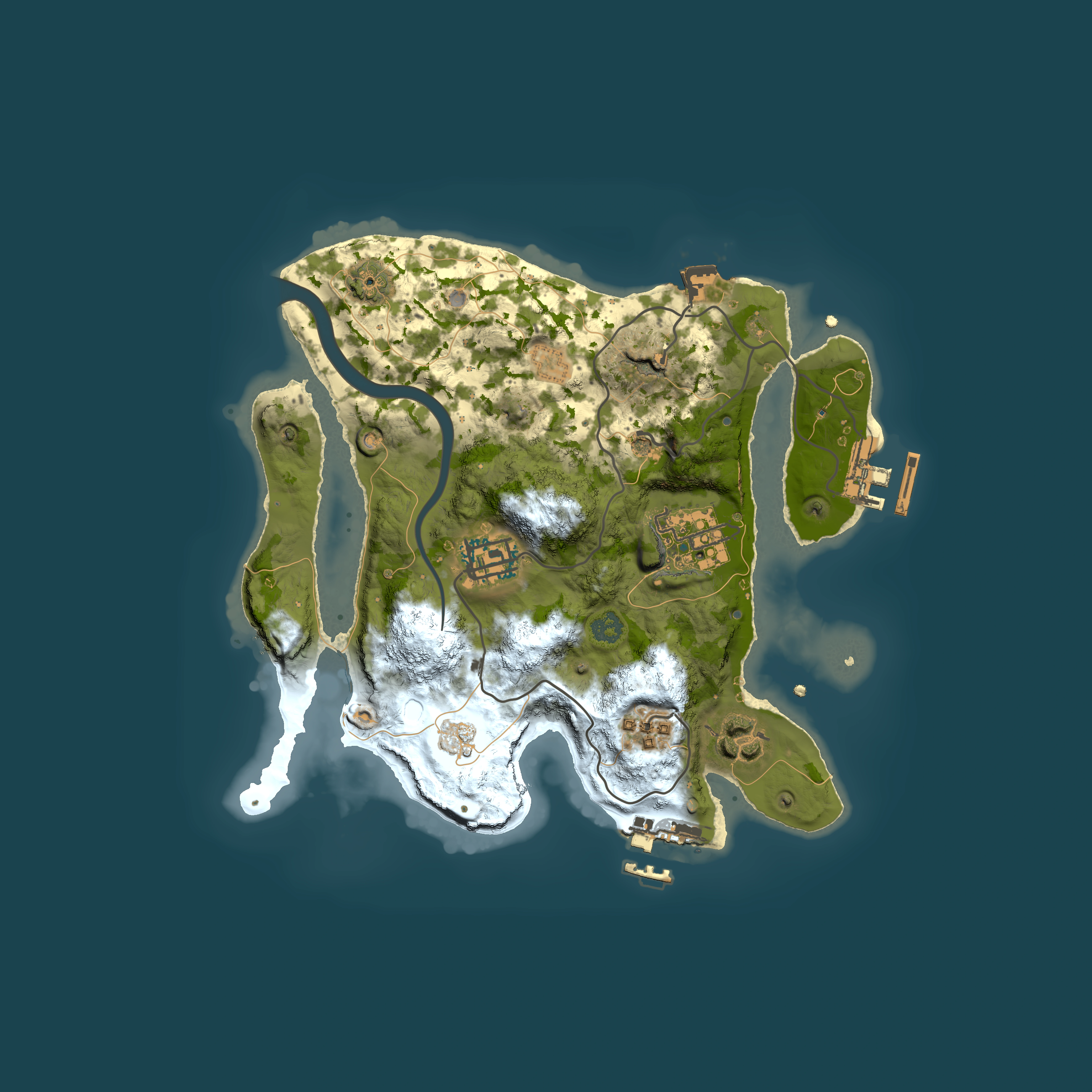 Full top-down render of Rust map seed 111041544, 2500x2500m