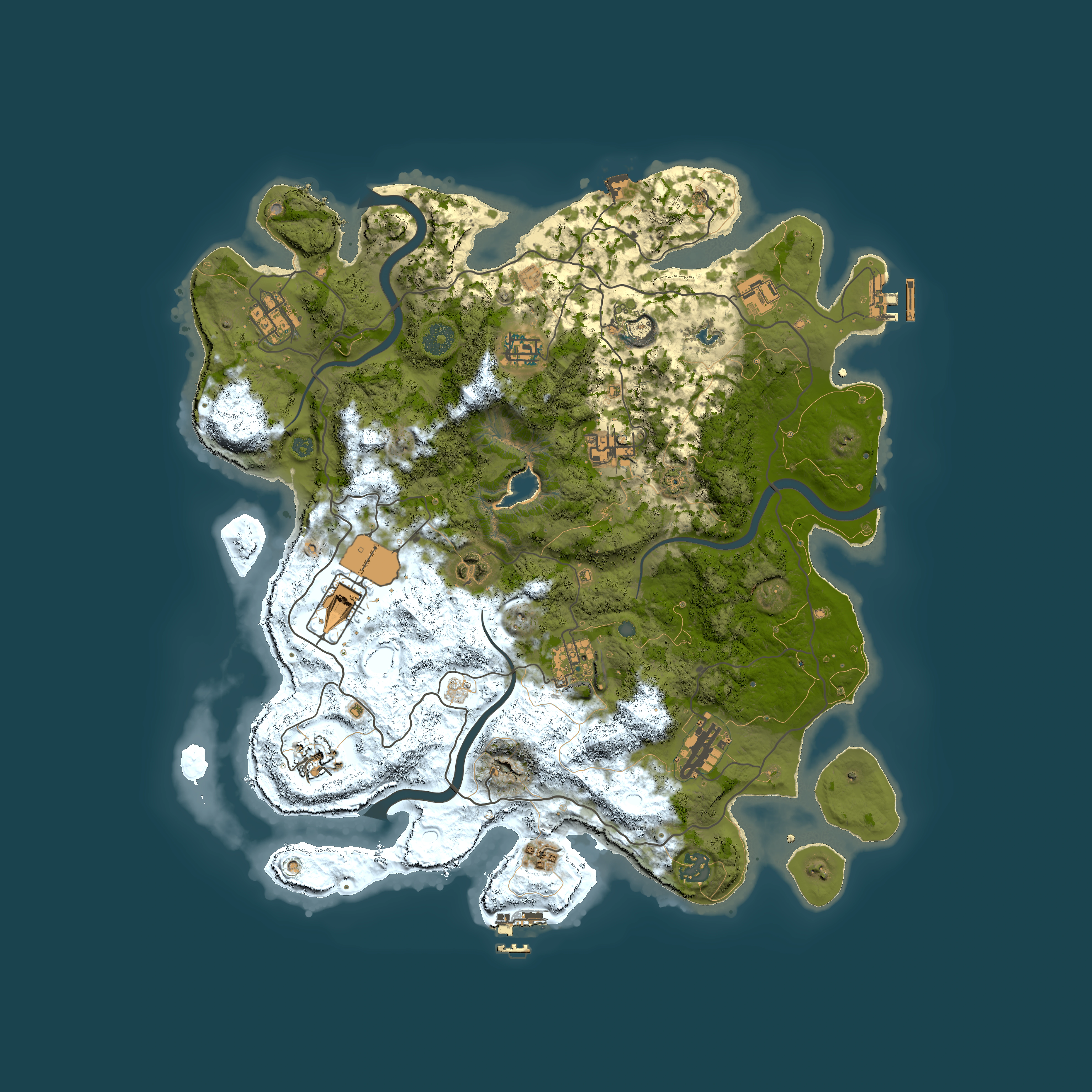 Full top-down render of Rust map seed 815908510, 4000x4000m