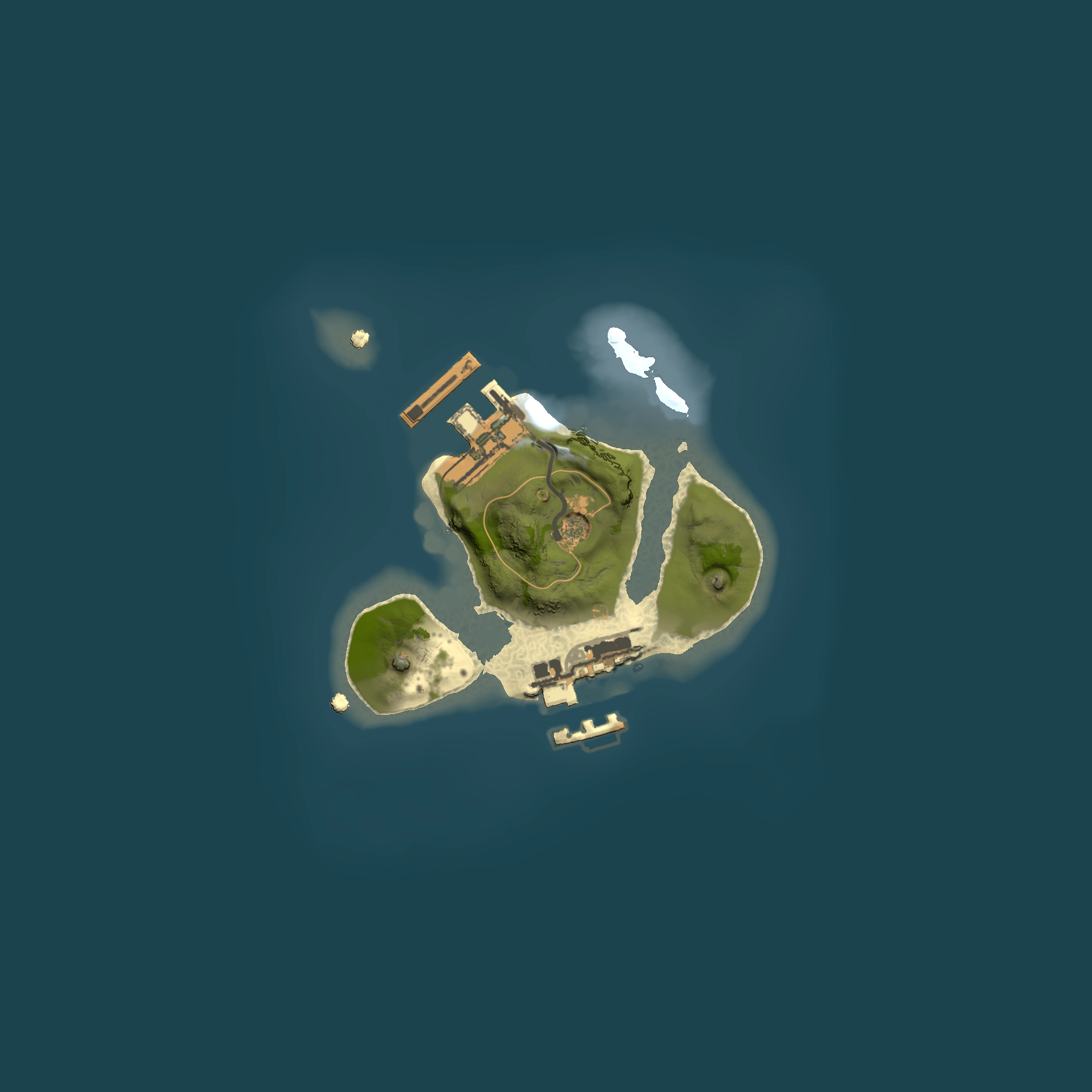 Full top-down render of Rust map seed 1397327297, 1500x1500m