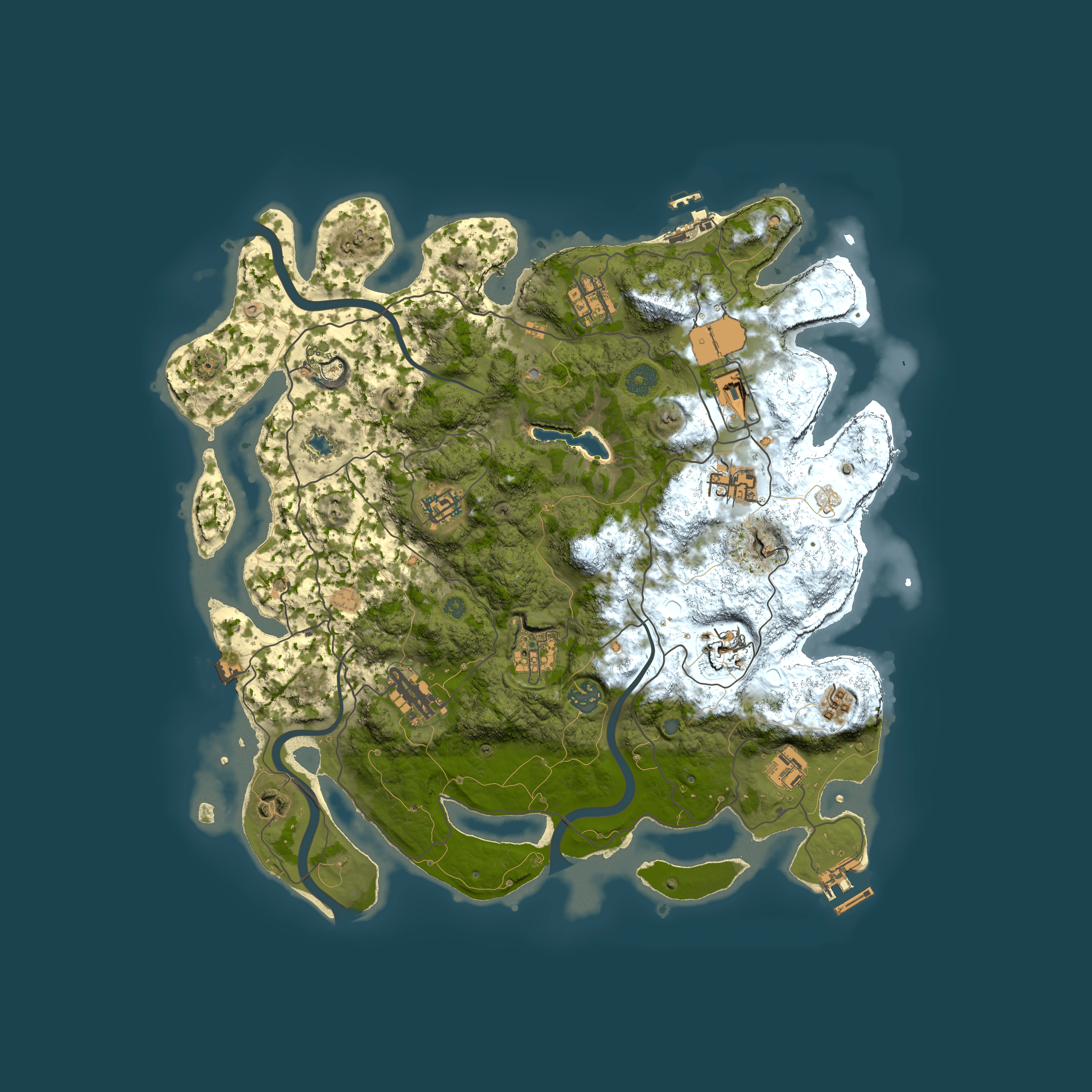 Full top-down render of Rust map seed 1865093739, 4000x4000m