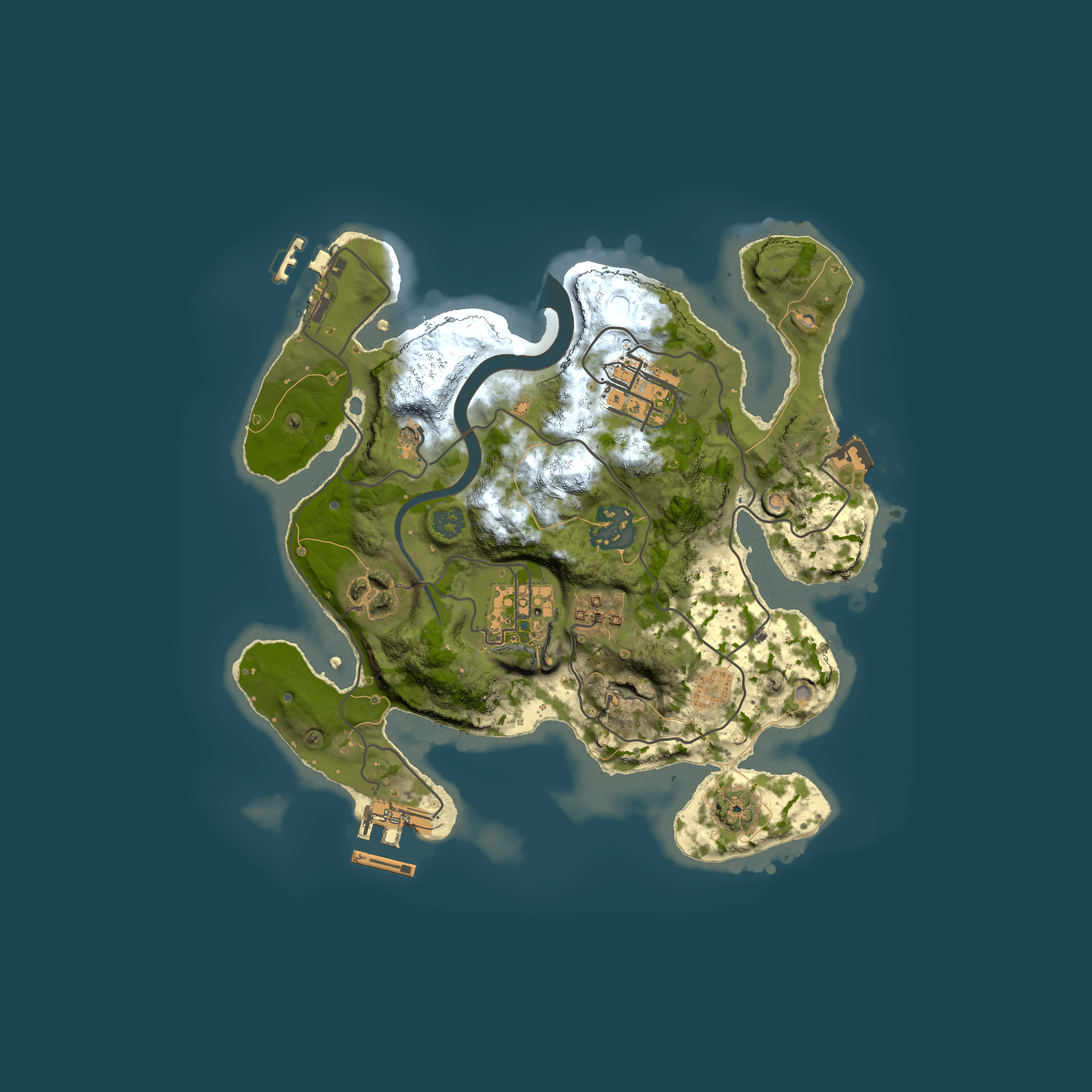 Full top-down render of Rust map seed 243979242, 2500x2500m