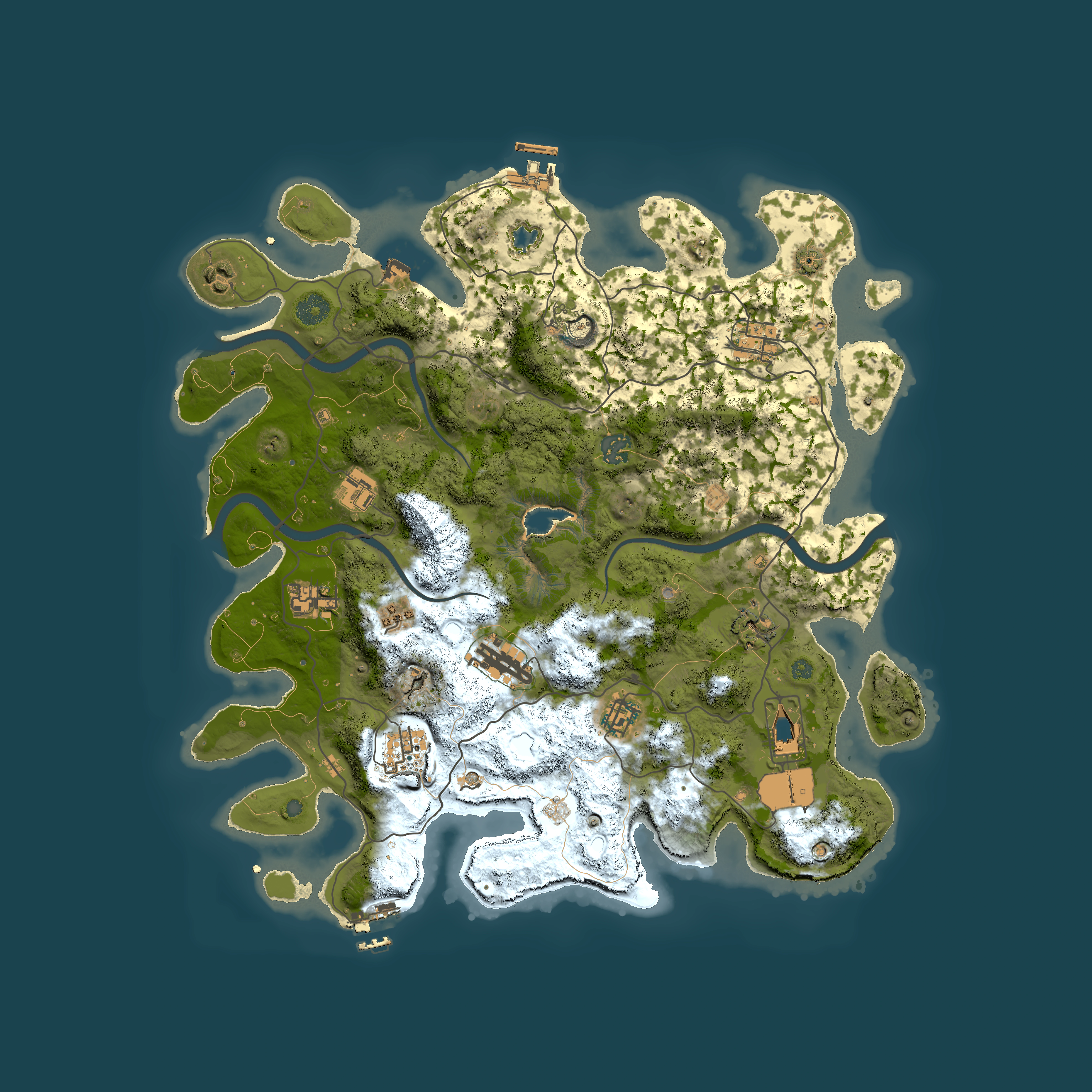 Full top-down render of Rust map seed 103145212, 4000x4000m