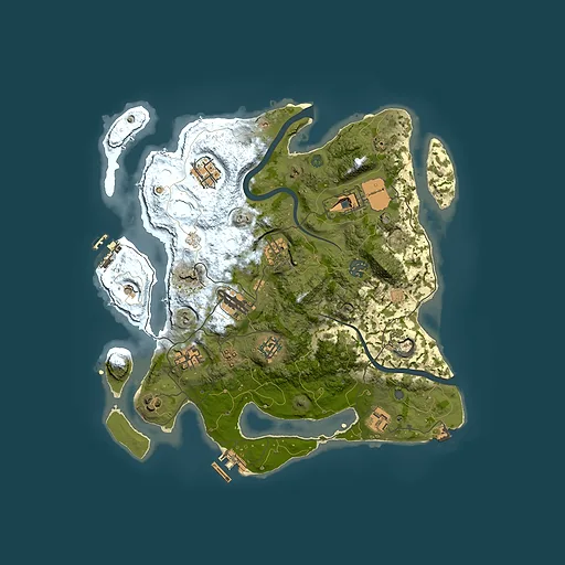 Rust map seed 912655111, 3500x3500m top-down preview
