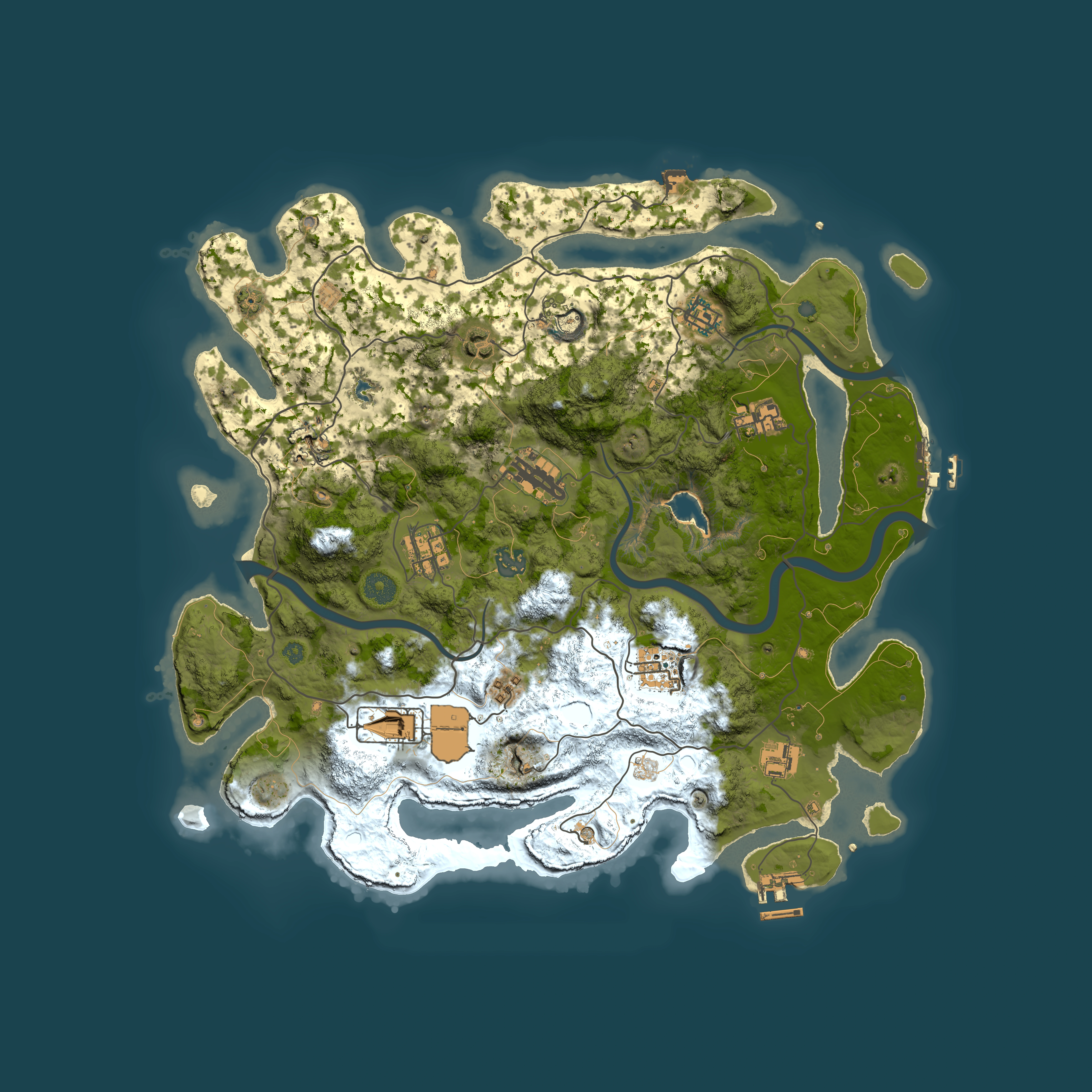 Full top-down render of Rust map seed 615383530, 4000x4000m