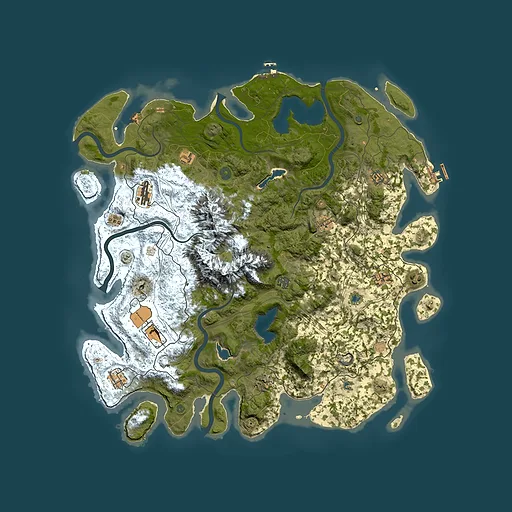 Rust map seed 76217716, 5000x5000m top-down preview