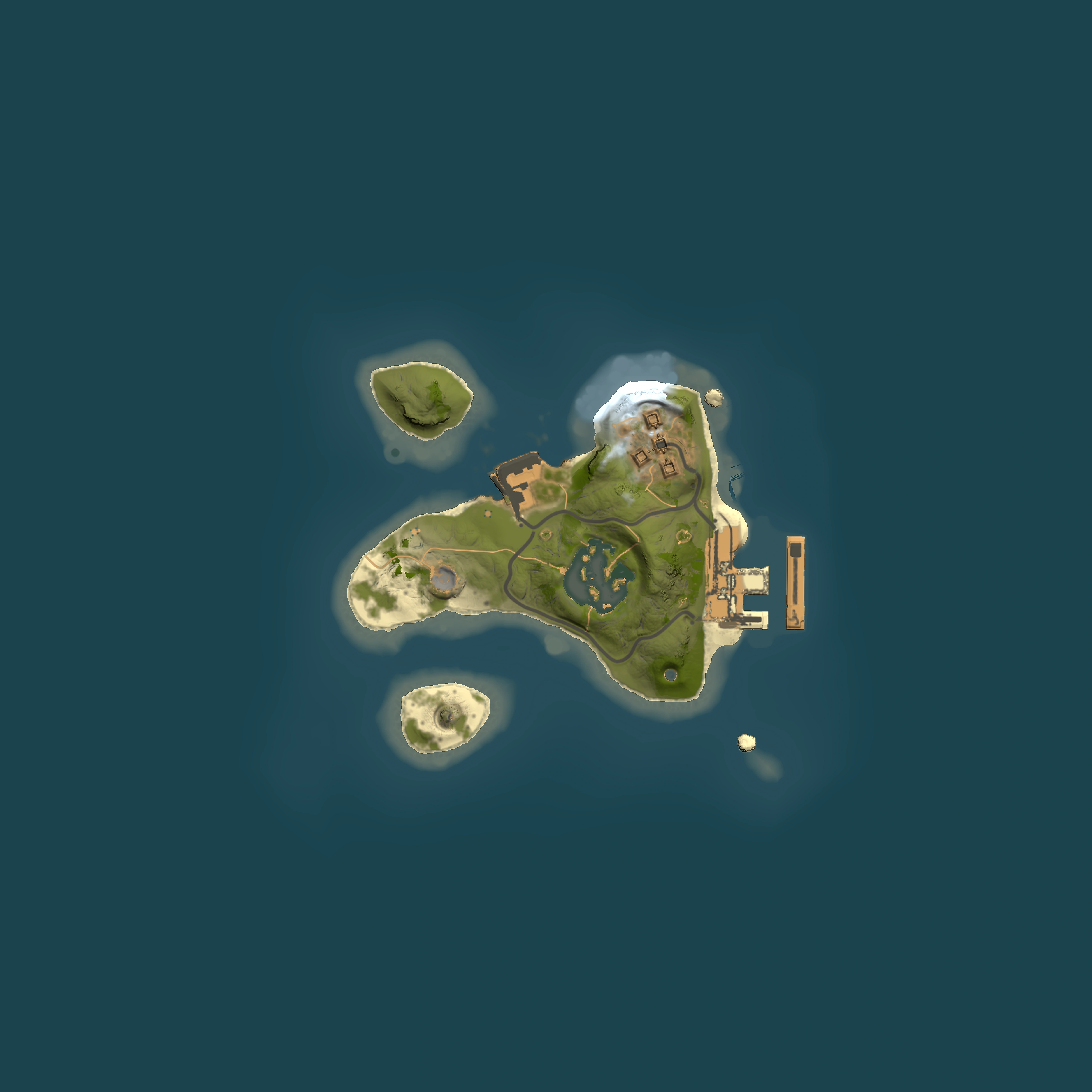 Full top-down render of Rust map seed 1235720712, 1500x1500m