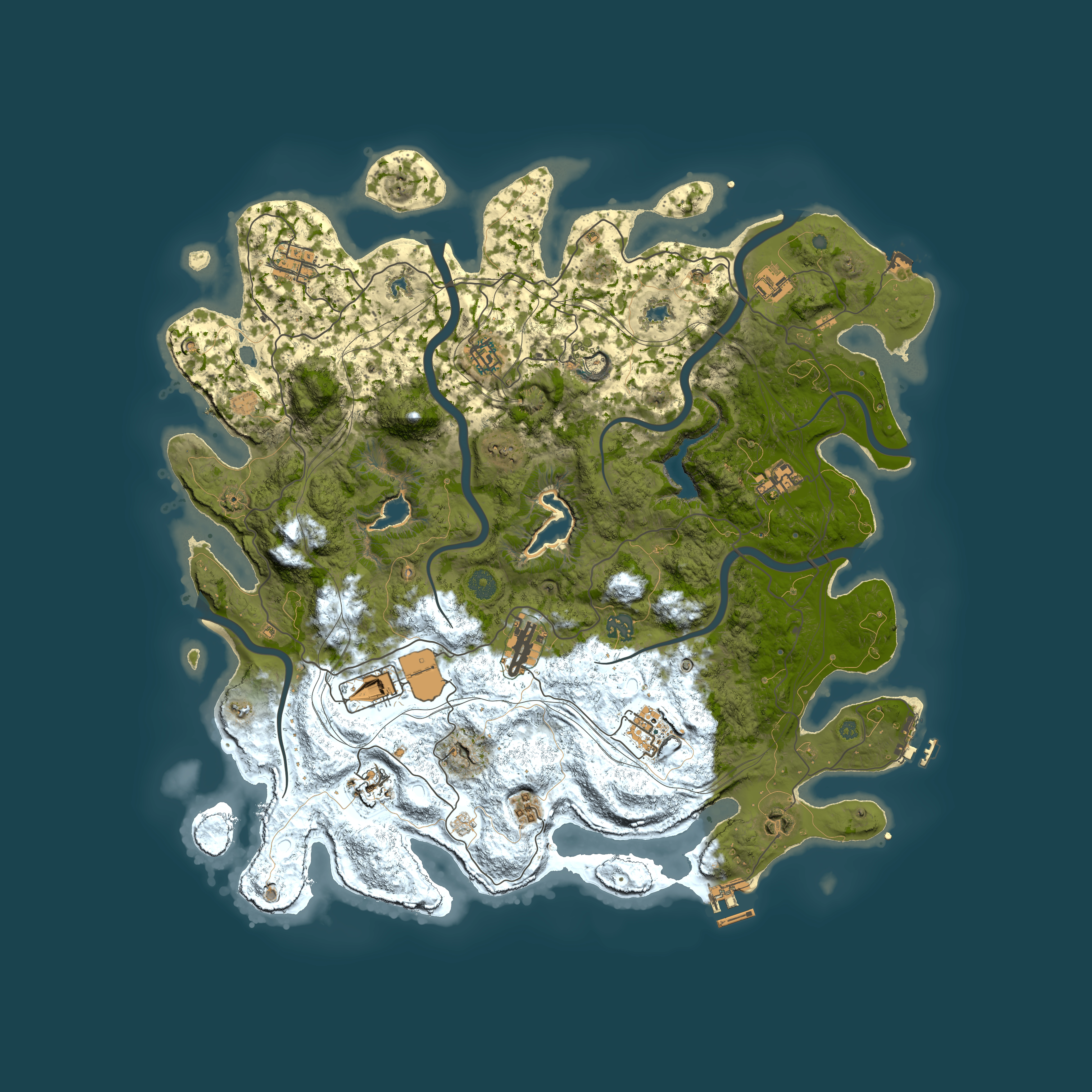 Full top-down render of Rust map seed 1300184853, 4500x4500m