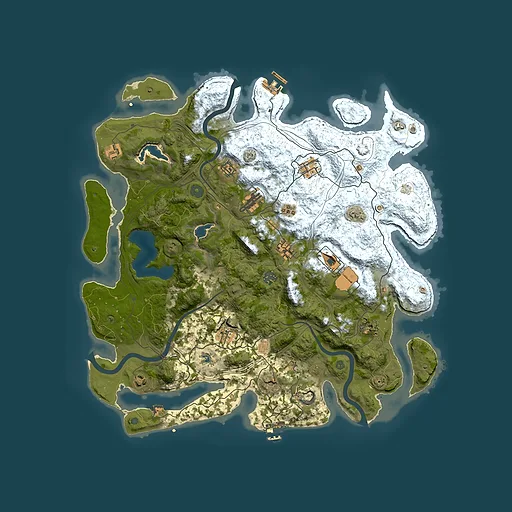 Rust map seed 606706674, 4500x4500m top-down preview