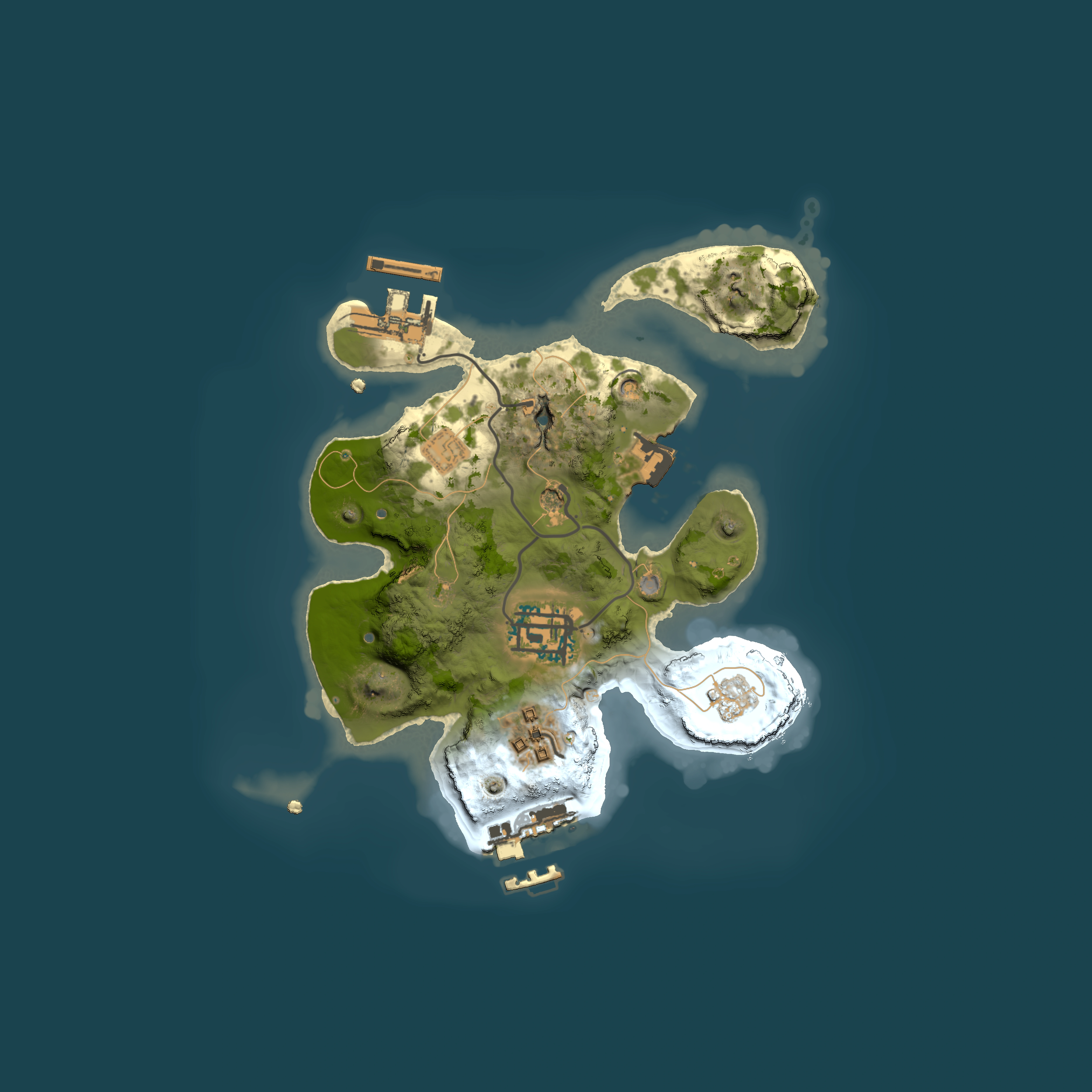 Full top-down render of Rust map seed 730303818, 2000x2000m