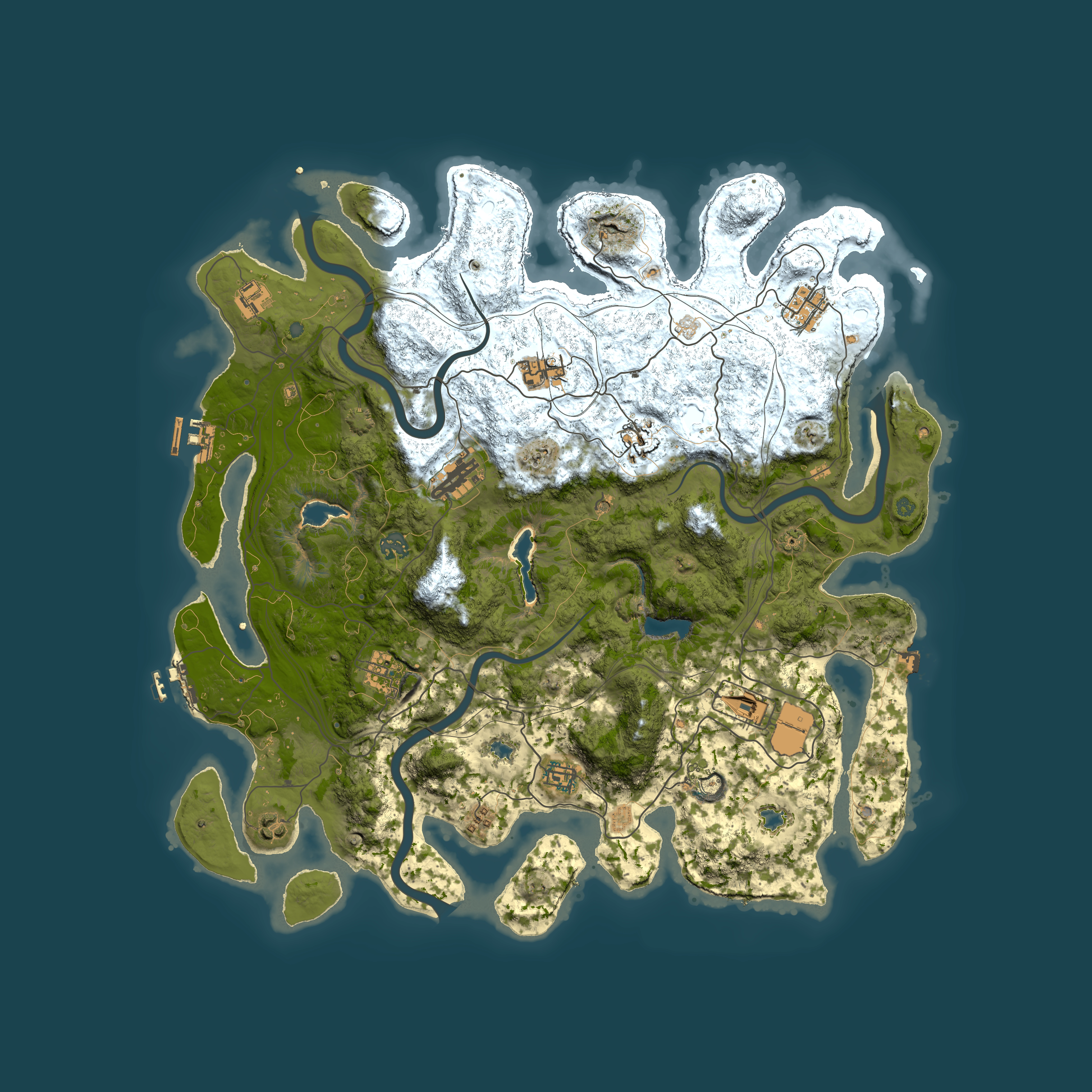 Full top-down render of Rust map seed 524521651, 4500x4500m