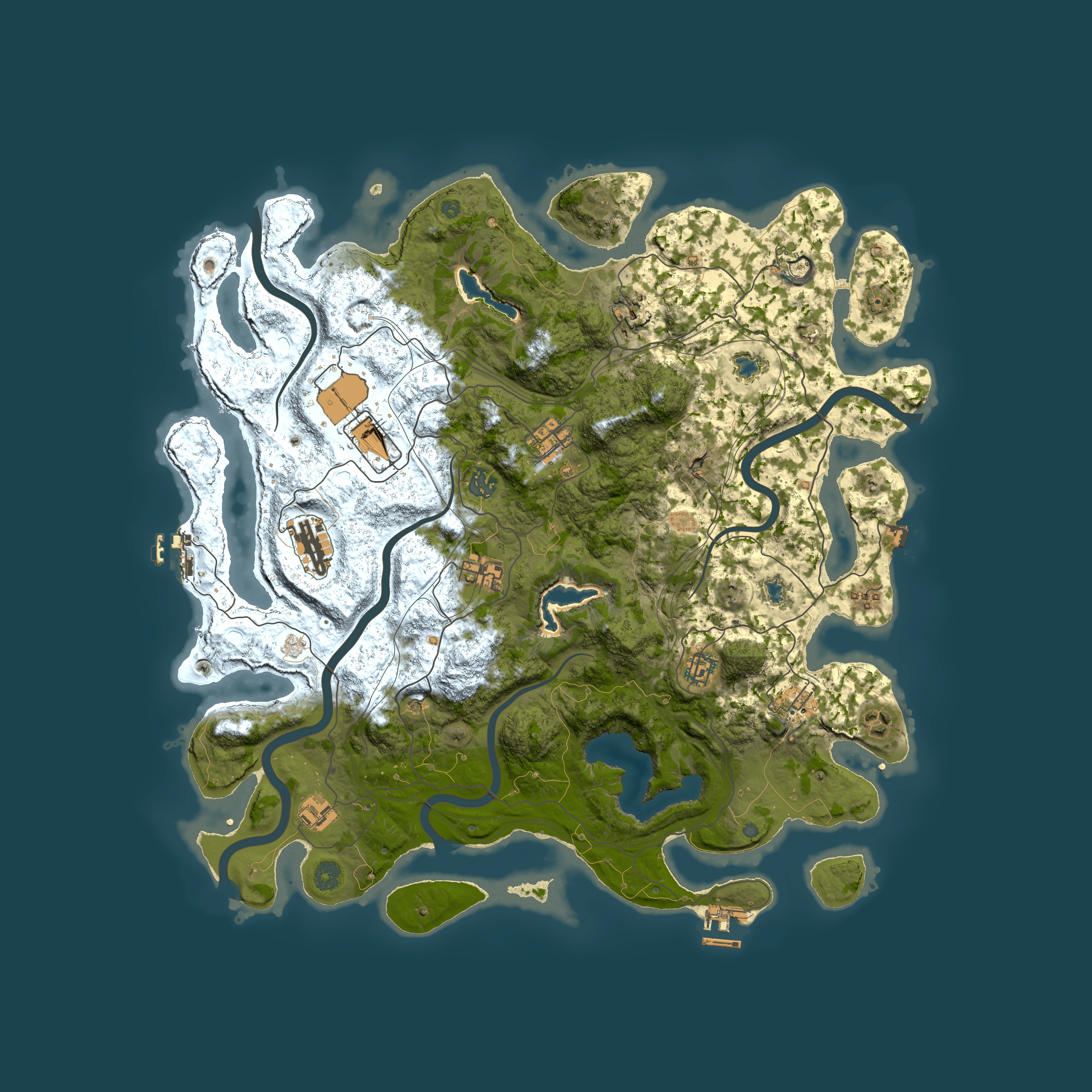 Full top-down render of Rust map seed 228121600, 4500x4500m