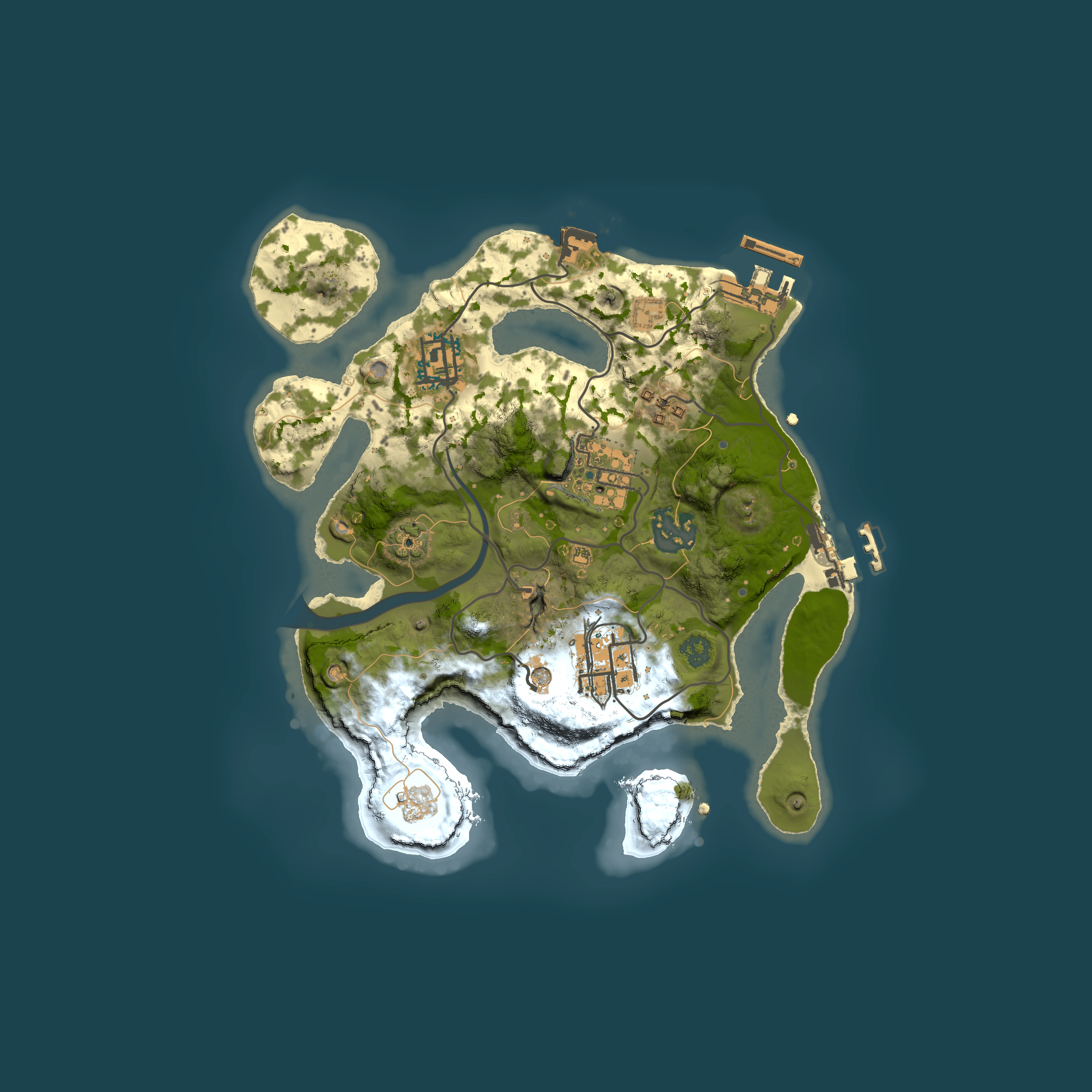 Full top-down render of Rust map seed 336120048, 2500x2500m