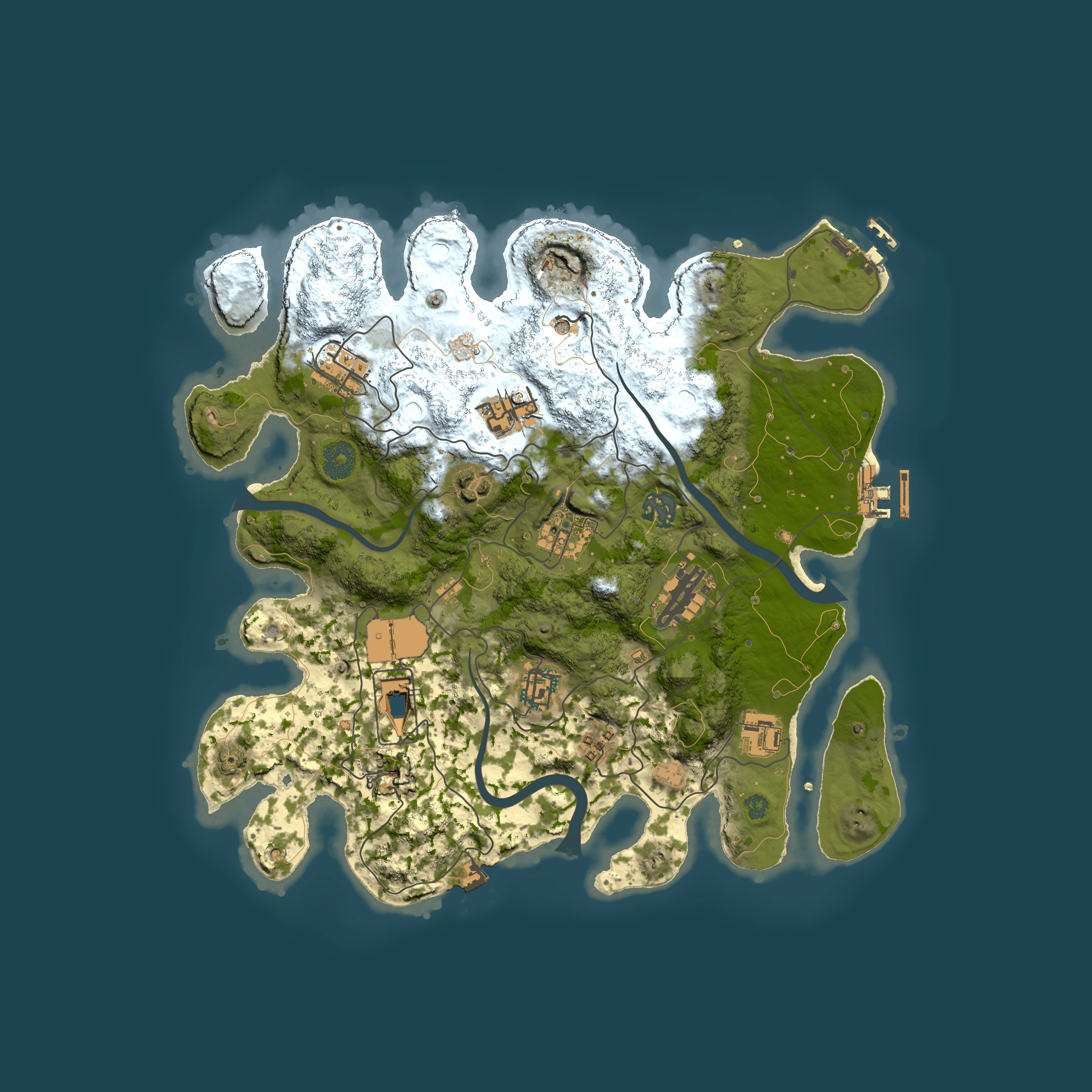 Full top-down render of Rust map seed 825055158, 3500x3500m