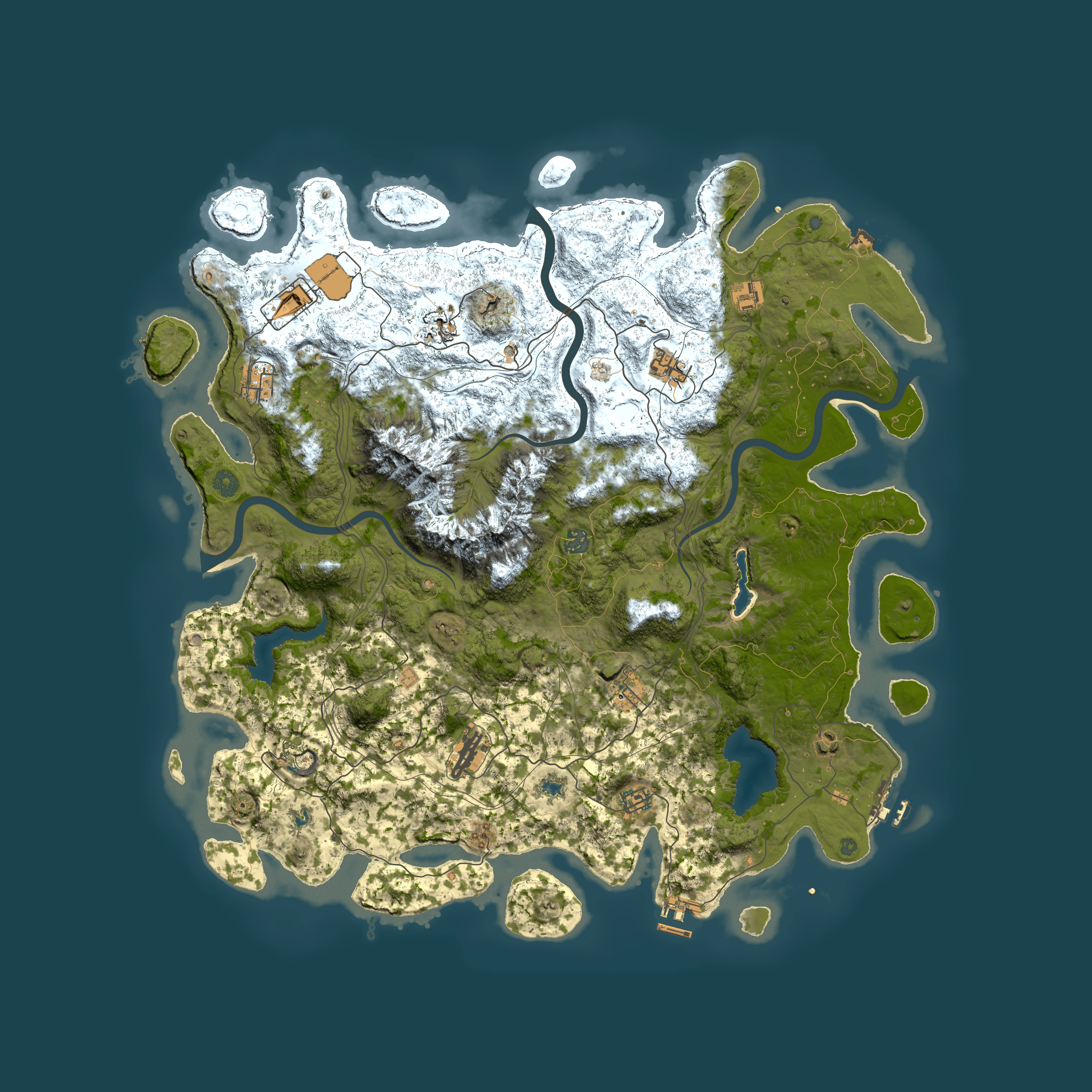 Full top-down render of Rust map seed 1954596615, 5000x5000m