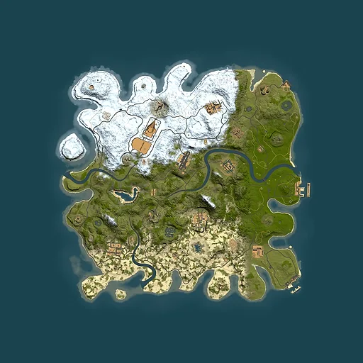 Rust map seed 2086075020, 4000x4000m top-down preview