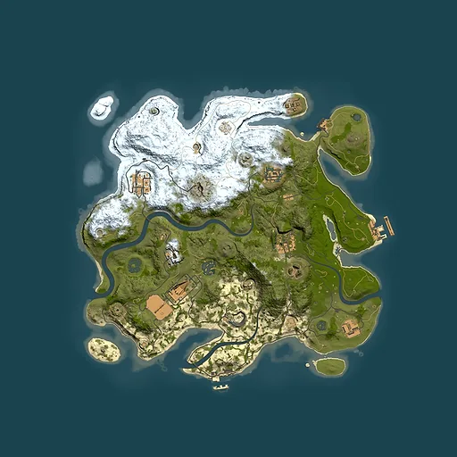 Rust map seed 106880081, 3500x3500m top-down preview