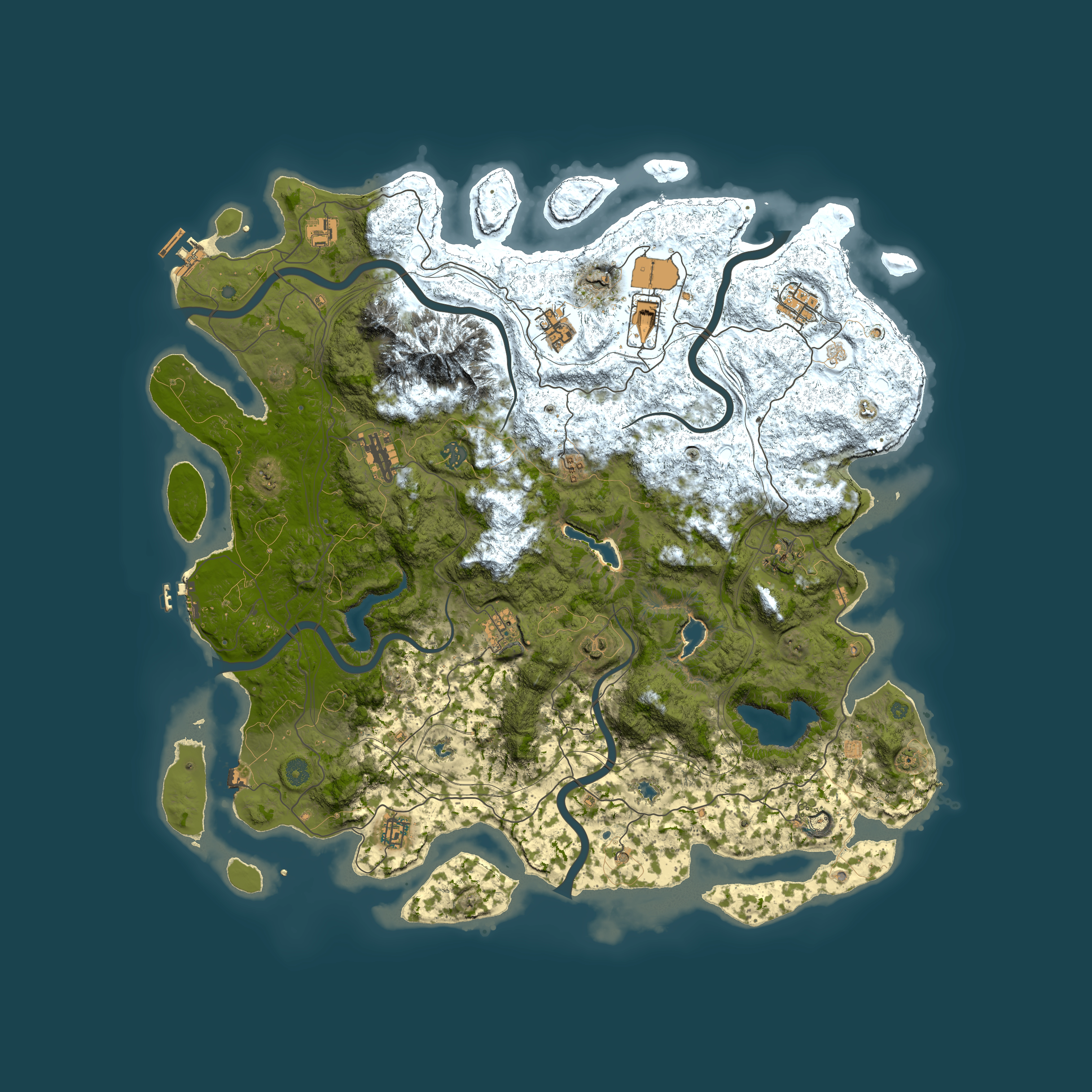 Full top-down render of Rust map seed 1294191202, 5000x5000m