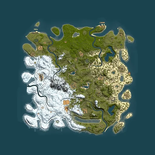 Rust map seed 1302841647, 5000x5000m top-down preview