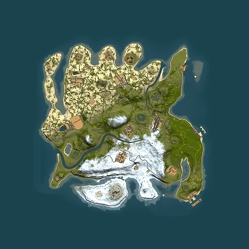 Rust map seed 1861013569, 3500x3500m top-down preview