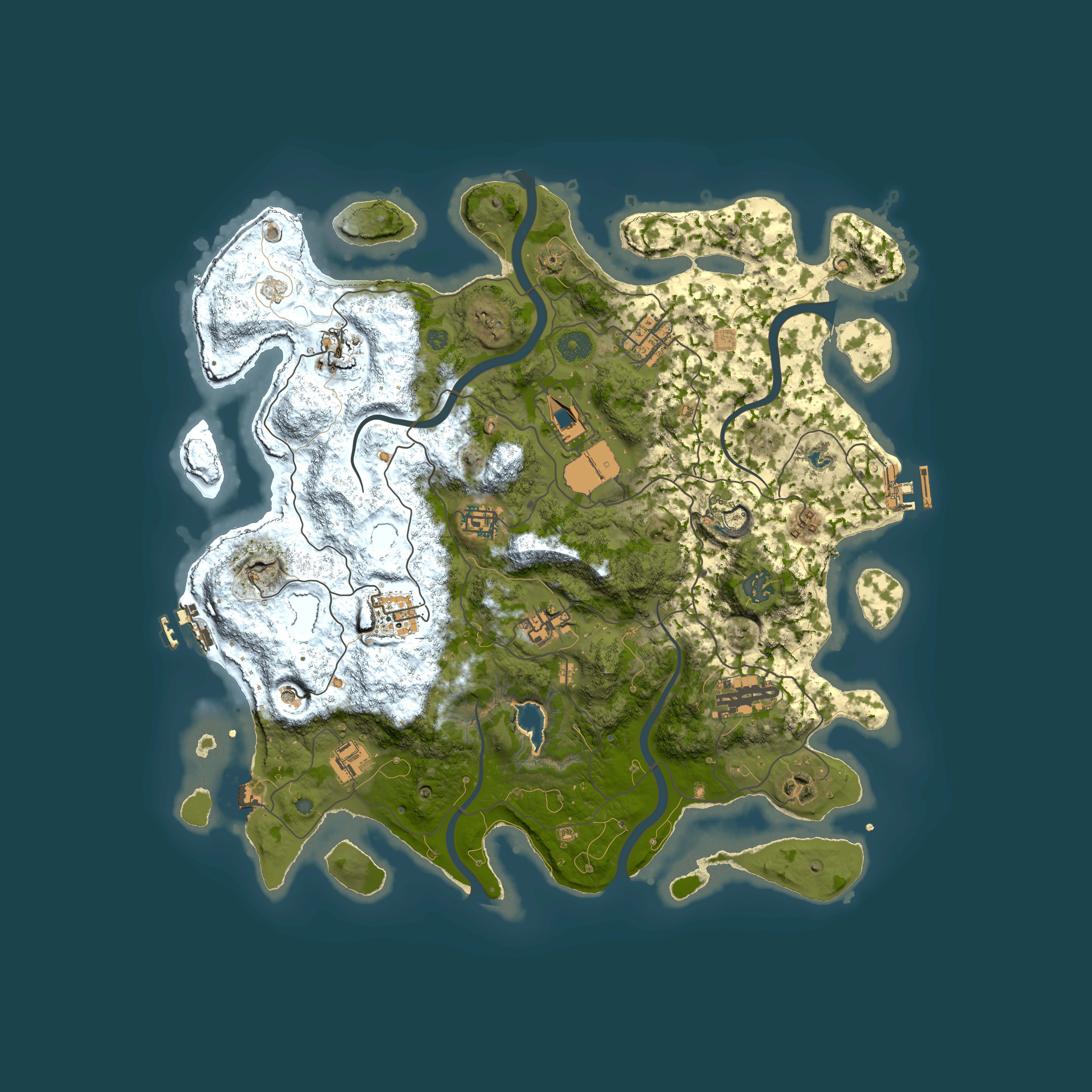 Full top-down render of Rust map seed 1311797811, 4000x4000m