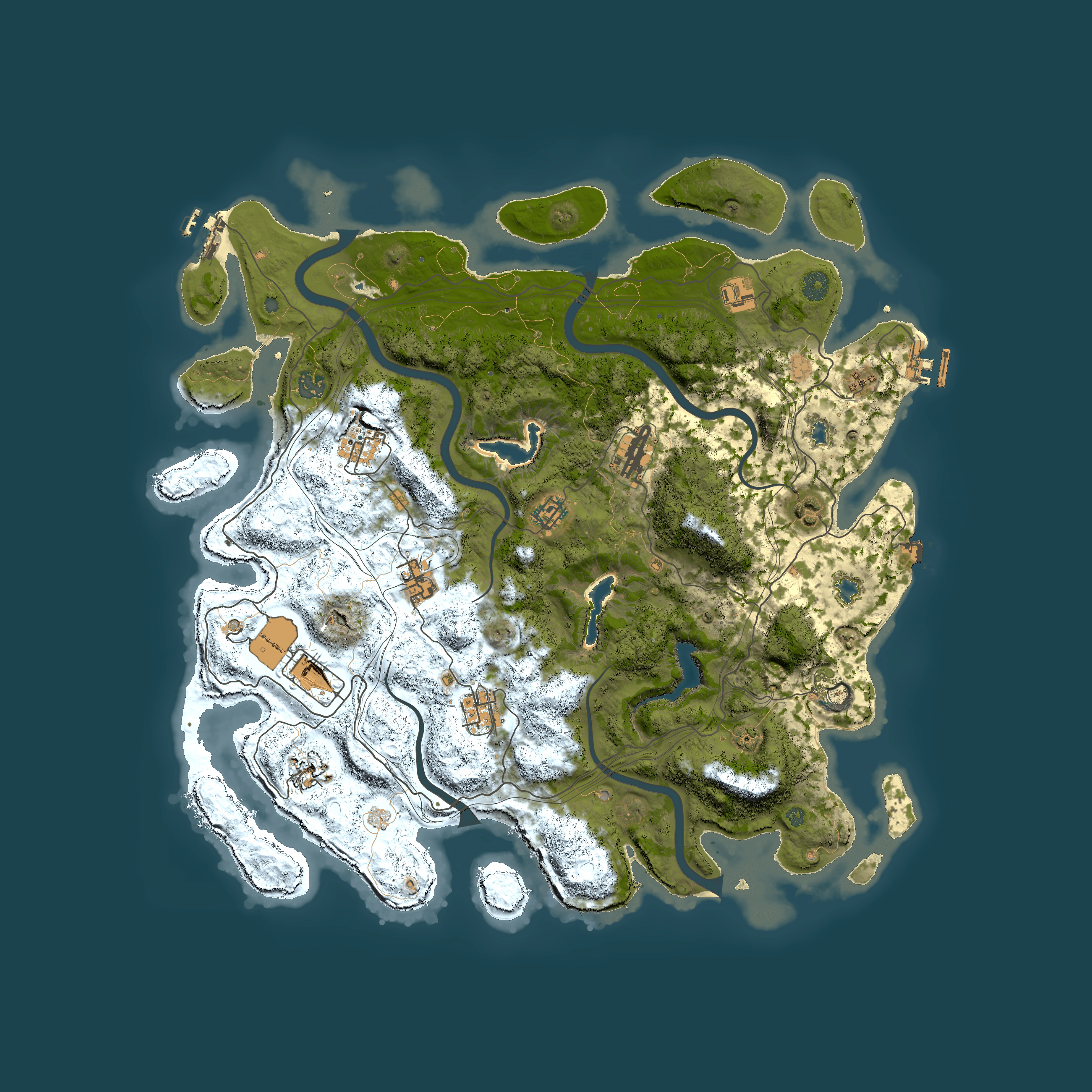 Full top-down render of Rust map seed 176399450, 4500x4500m
