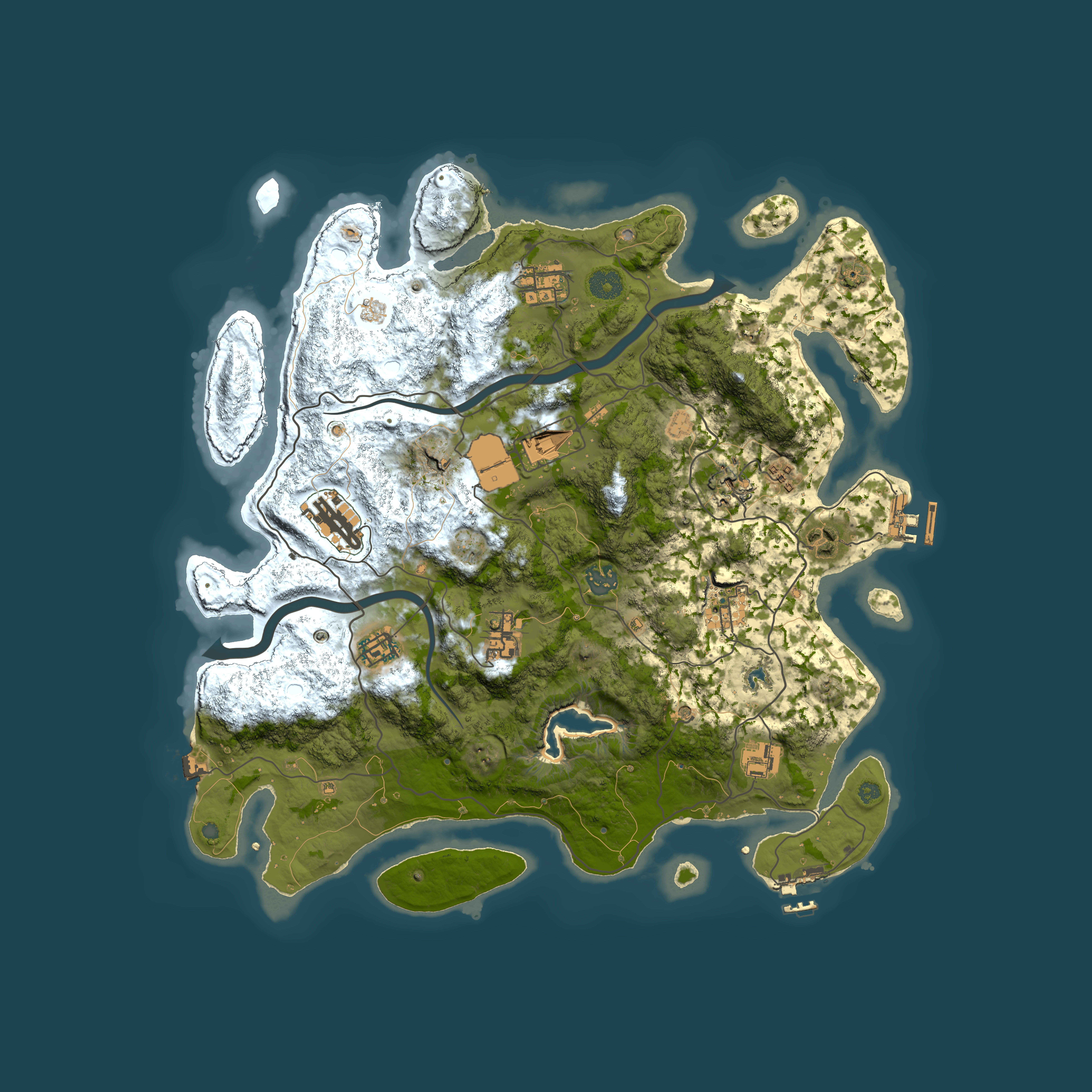 Full top-down render of Rust map seed 179069297, 4000x4000m