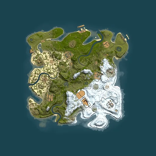 Rust map seed 1840070869, 3500x3500m top-down preview