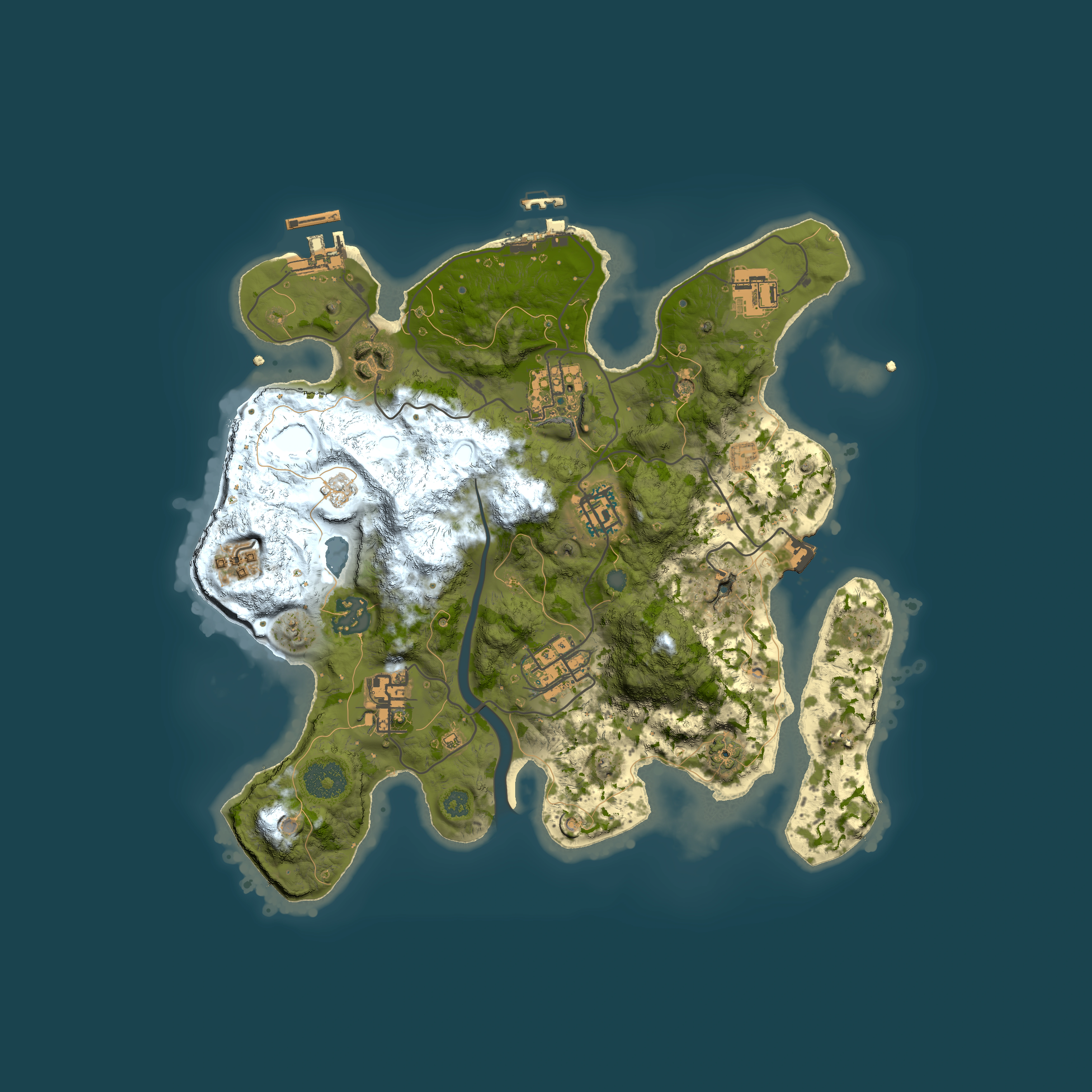 Full top-down render of Rust map seed 2080357287, 3000x3000m