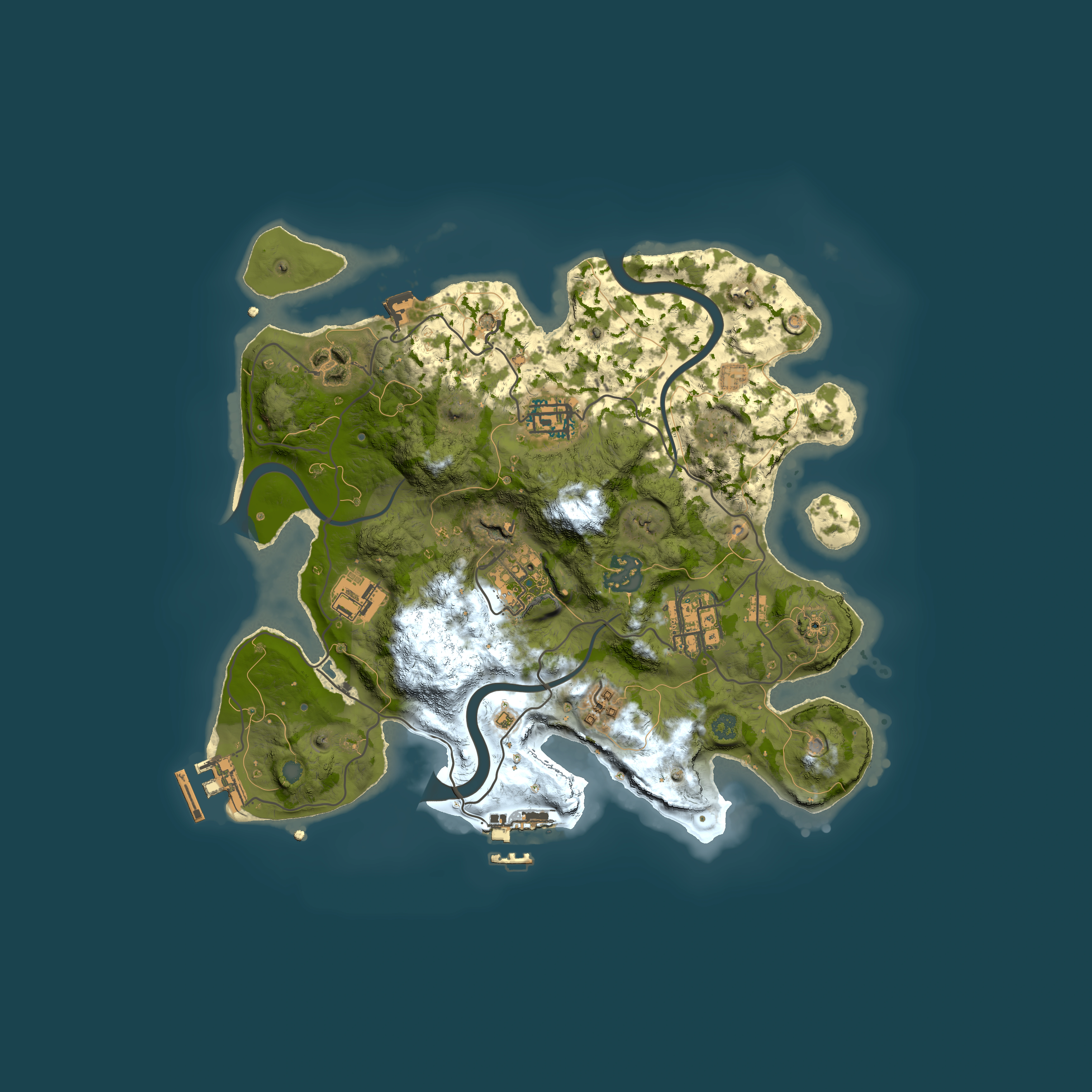 Full top-down render of Rust map seed 1219938173, 3000x3000m