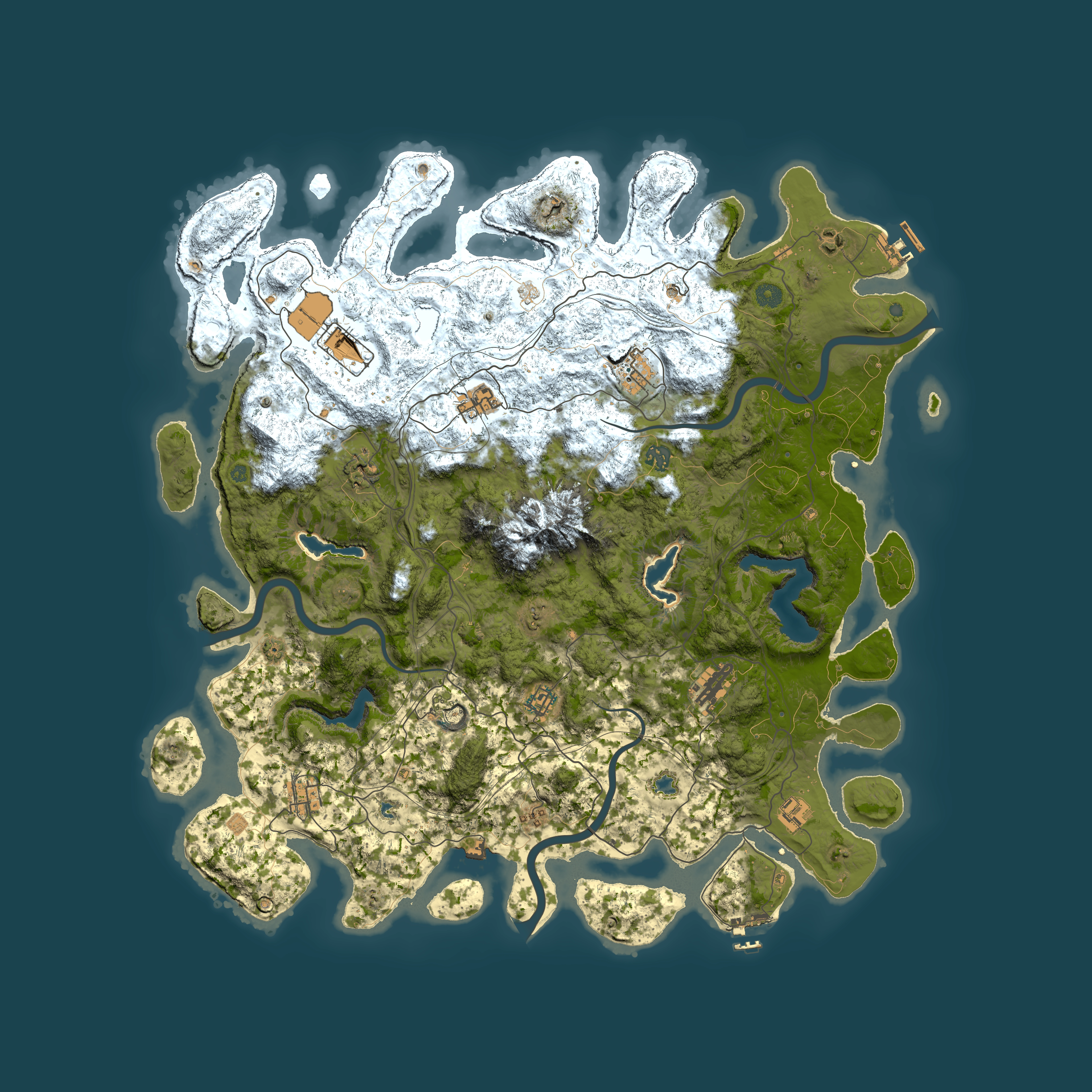 Full top-down render of Rust map seed 273260333, 5000x5000m